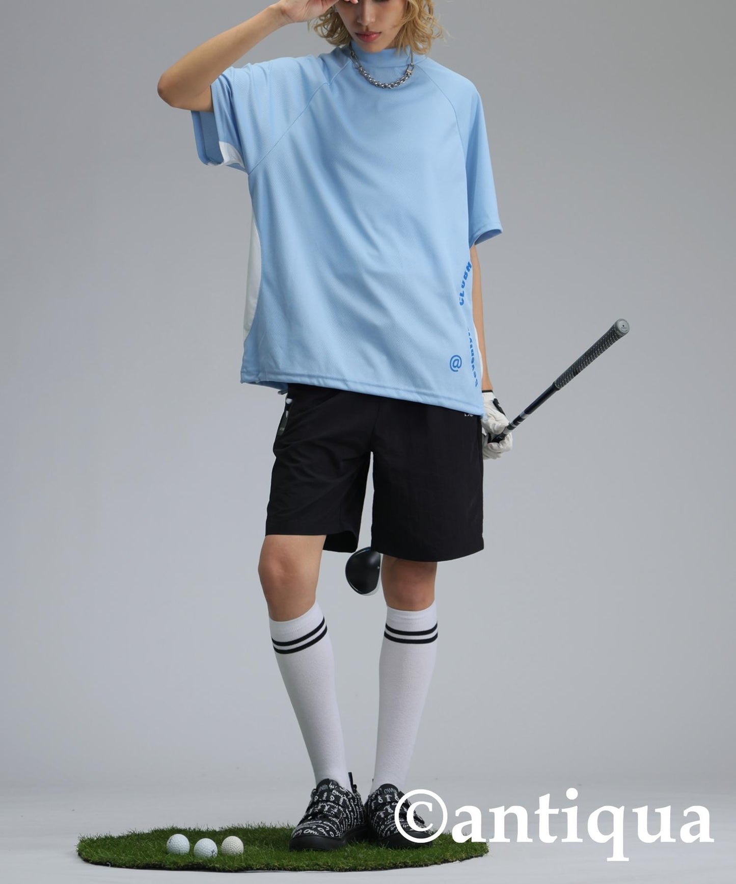 Ladies ANTIQUA GOLF × STCH Mesh Switching Tops