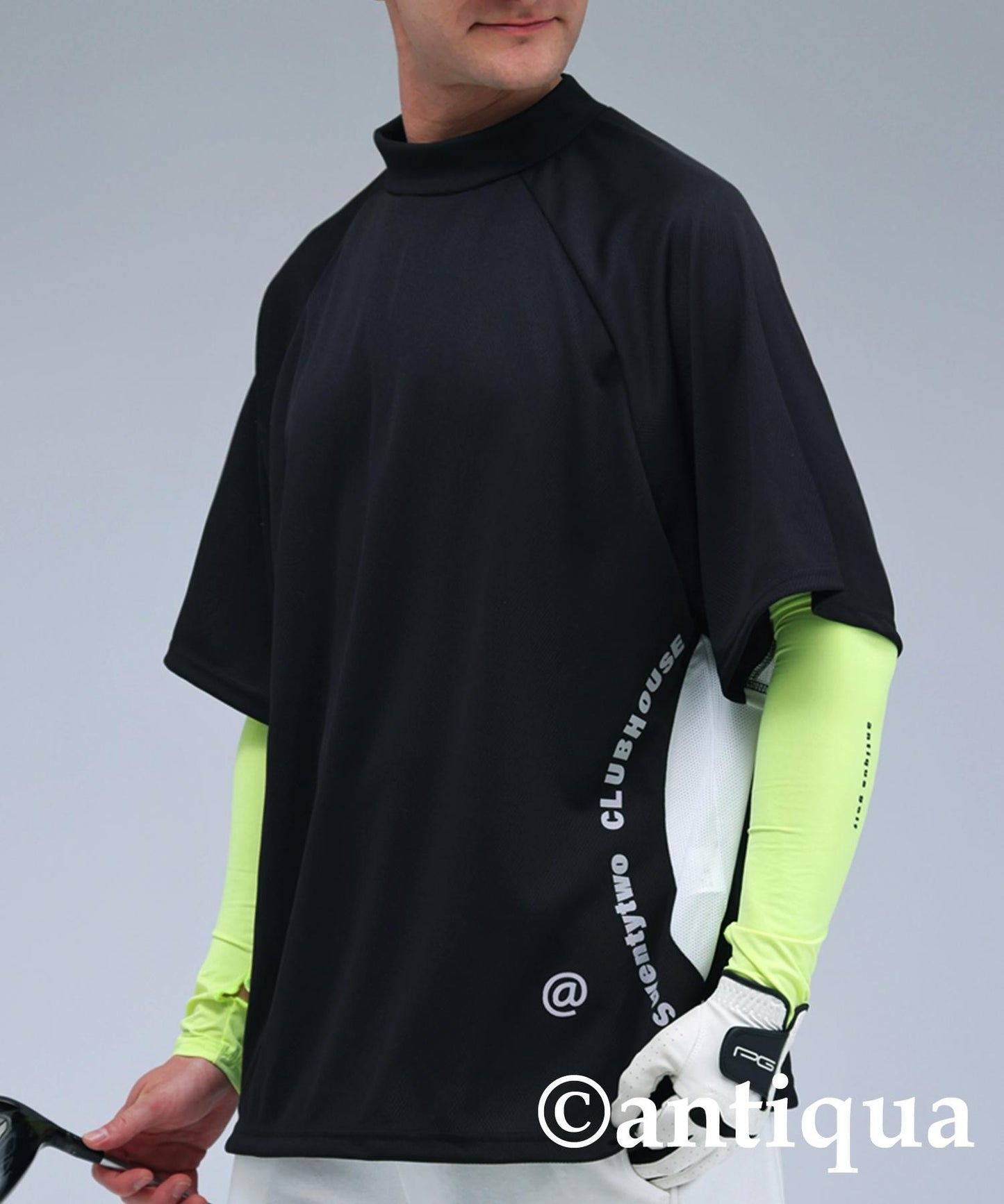 Men's ANTIQUA GOLF × STCH Mesh Switching Tops