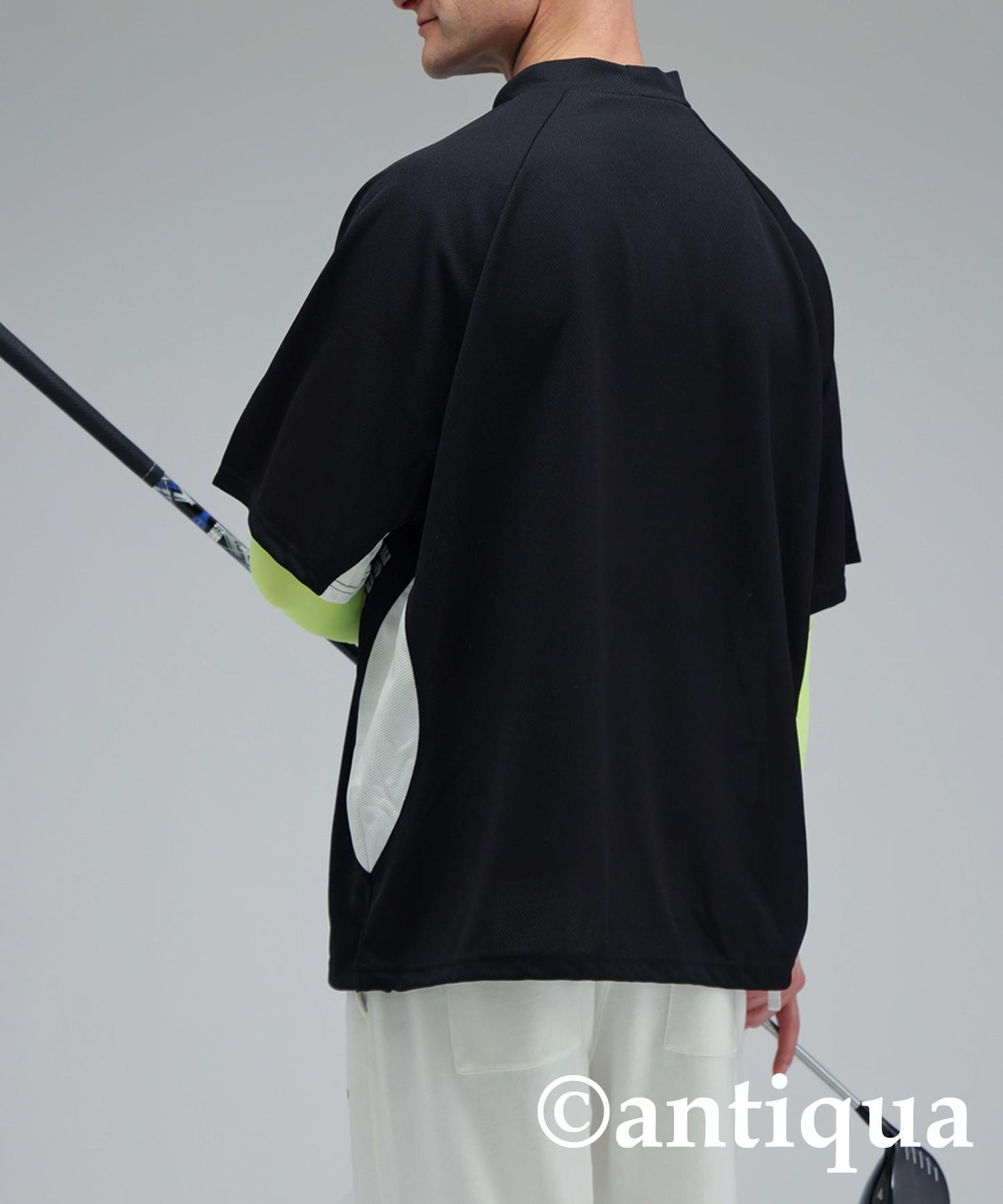 Men's ANTIQUA GOLF × STCH Mesh Switching Tops