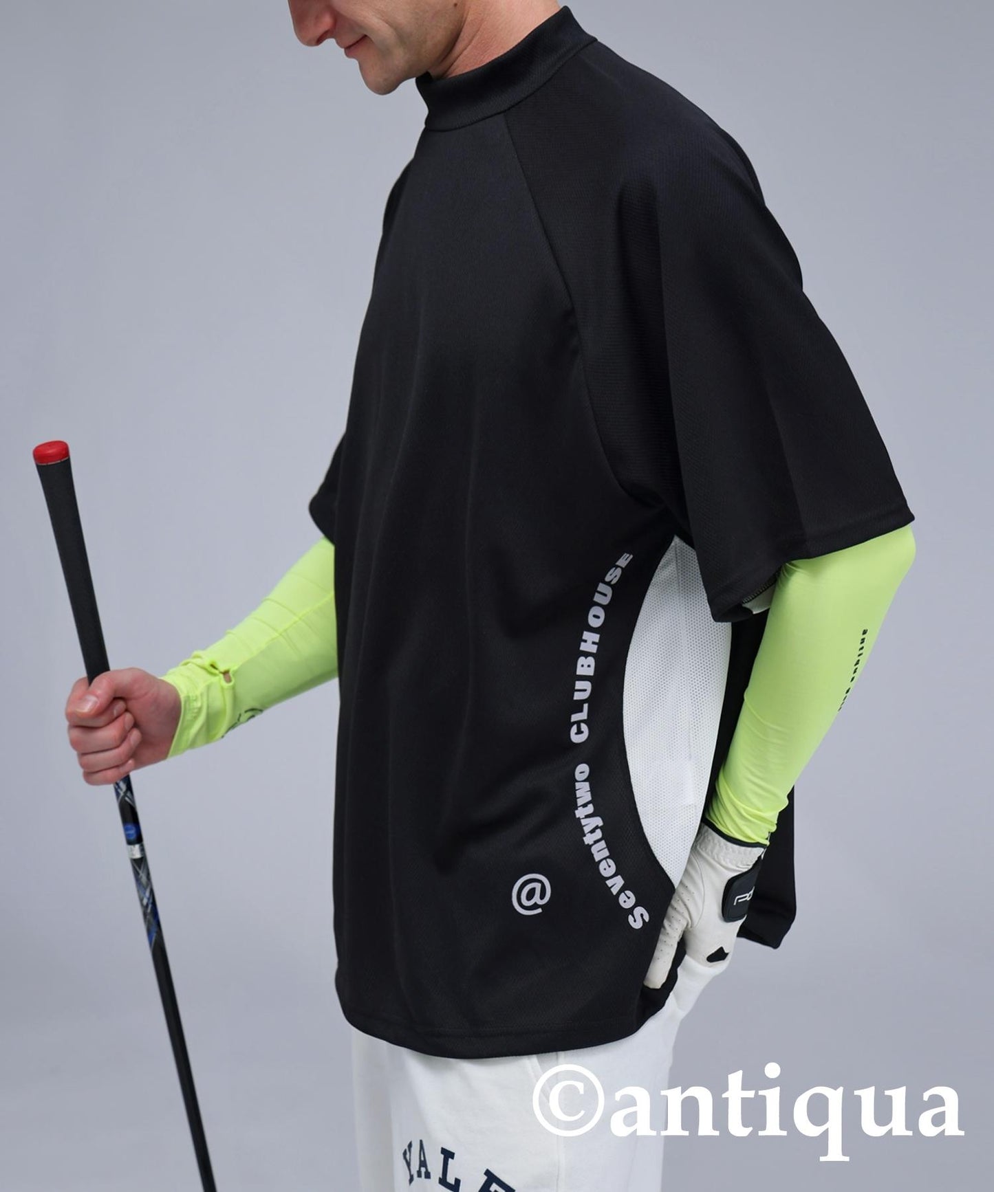 Men's ANTIQUA GOLF × STCH Mesh Switching Tops