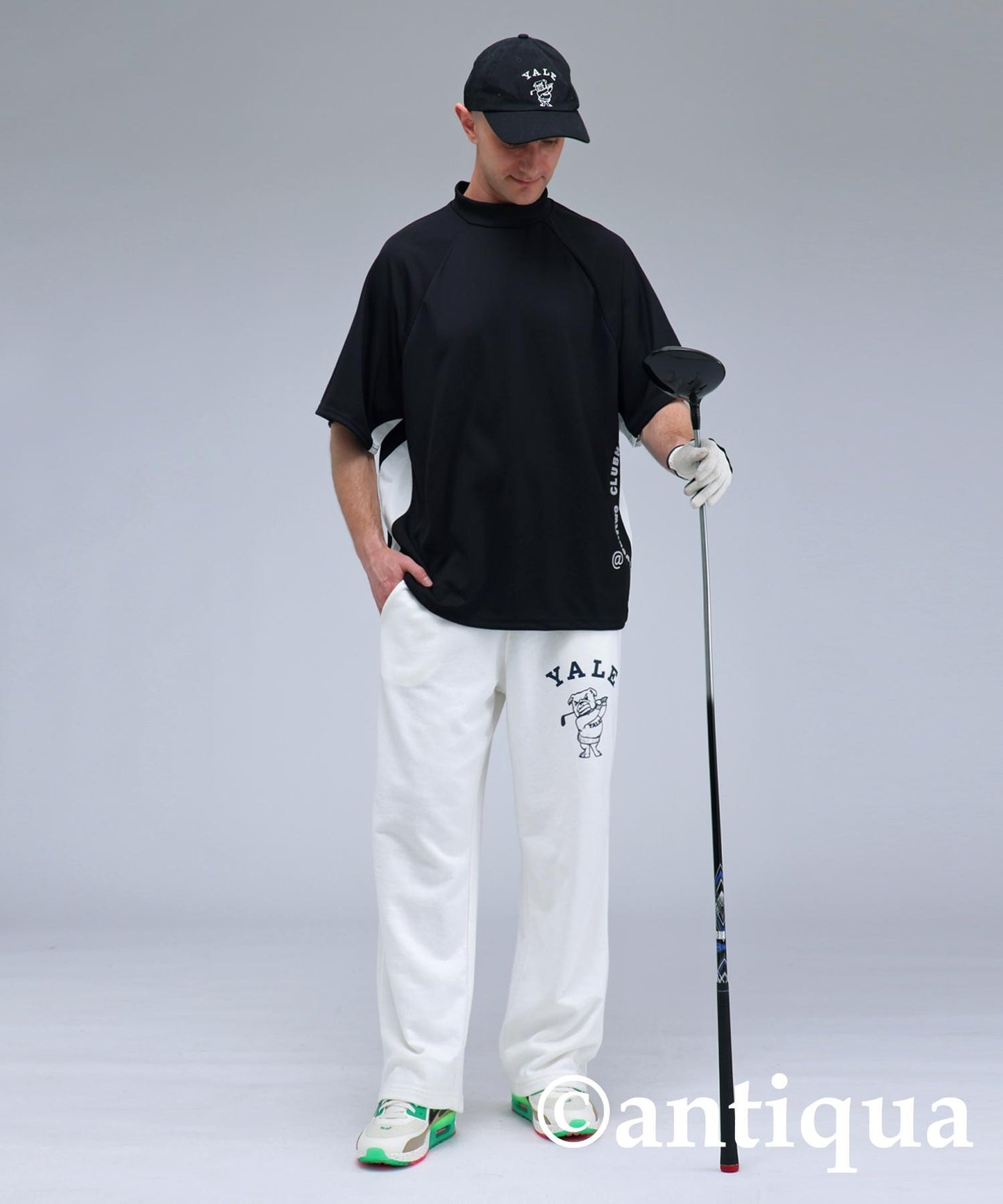 Men's ANTIQUA GOLF × STCH Mesh Switching Tops