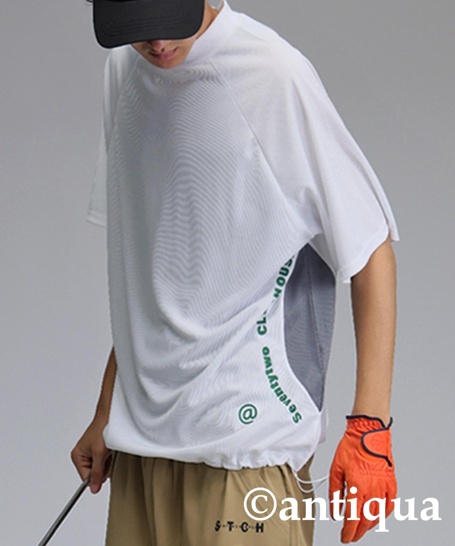 Men's ANTIQUA GOLF × STCH Mesh Switching Tops