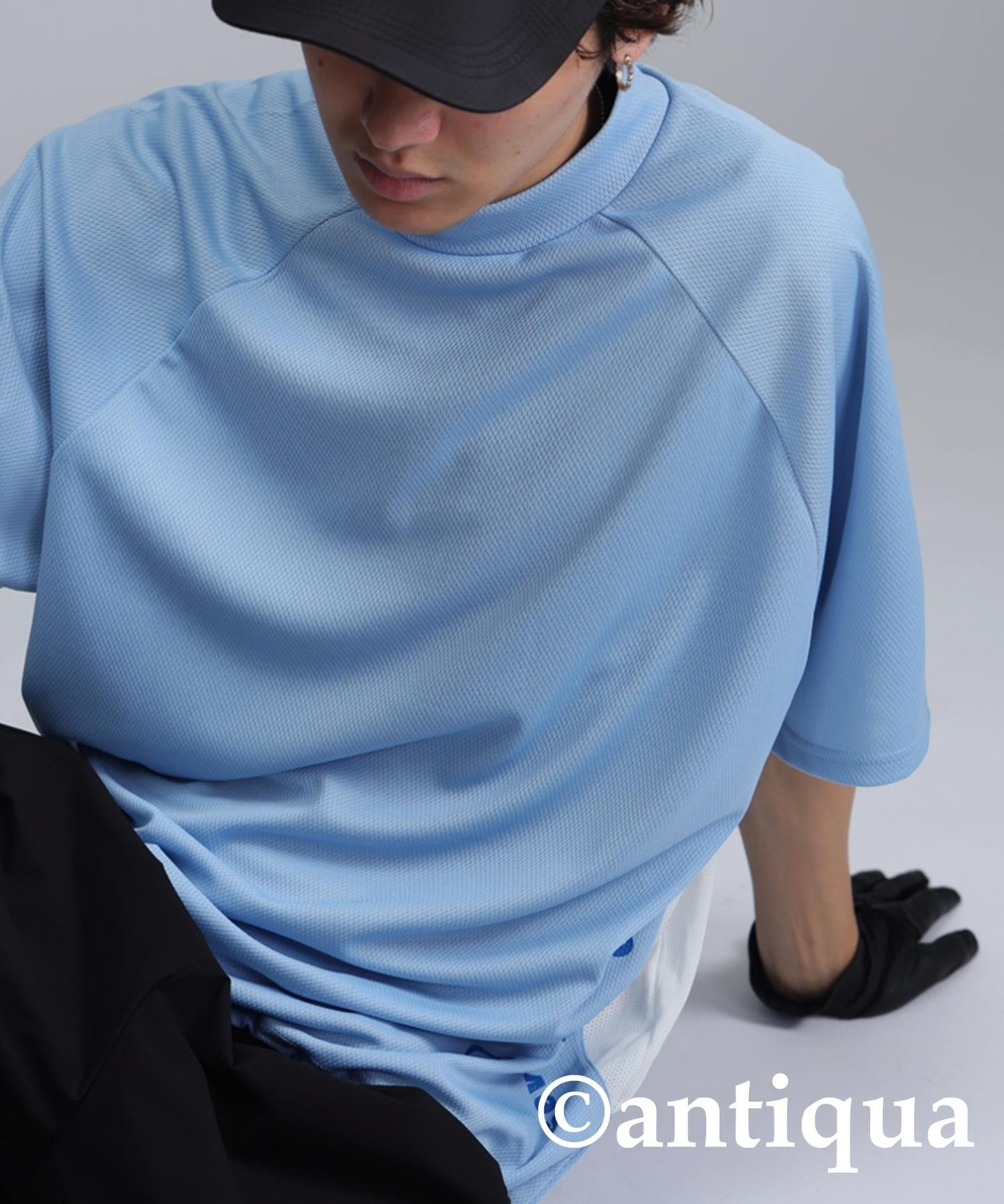 Men's ANTIQUA GOLF × STCH Mesh Switching Tops