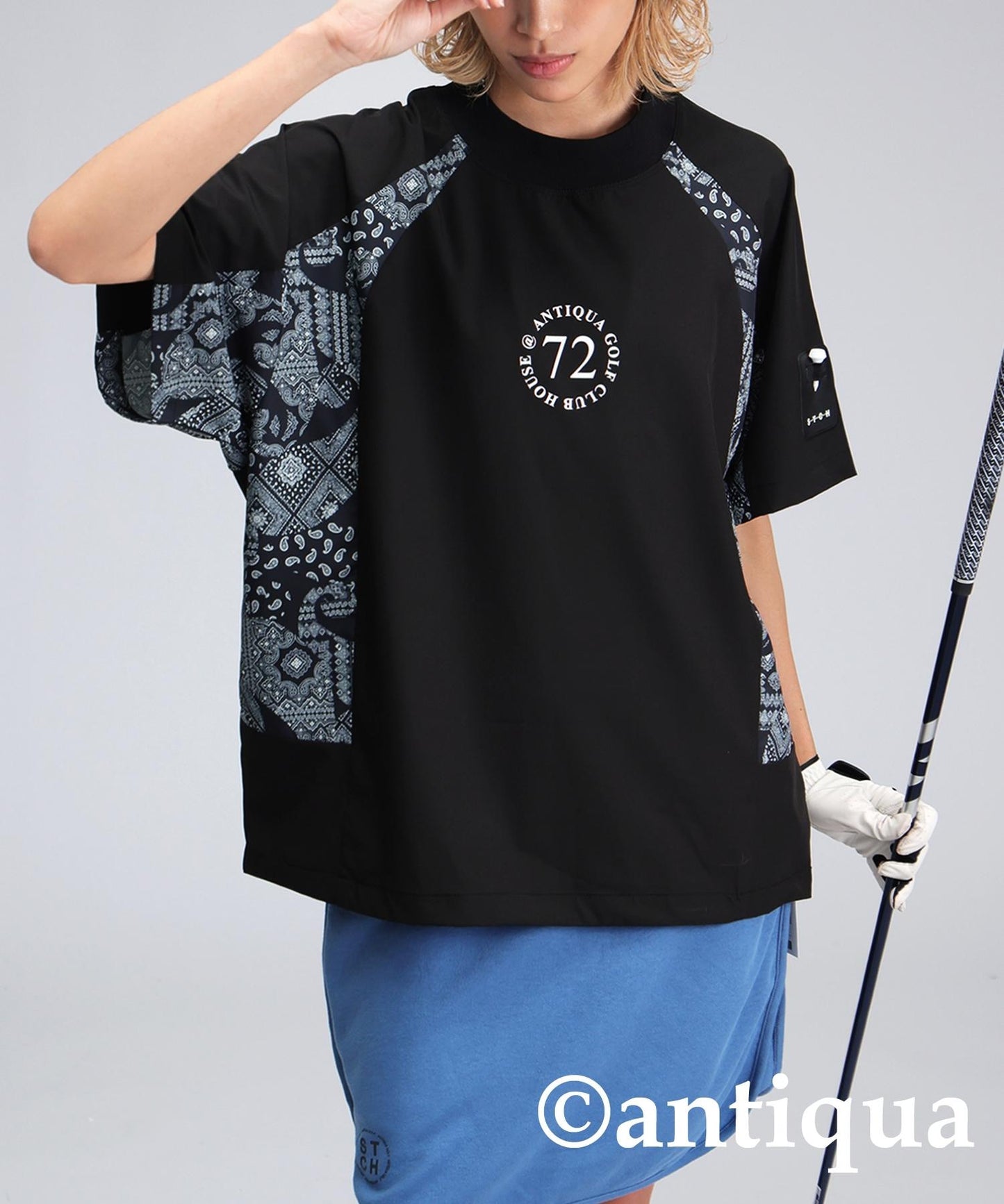 Ladies ANTIQUA GOLF × STCH Paisley Logo Tops