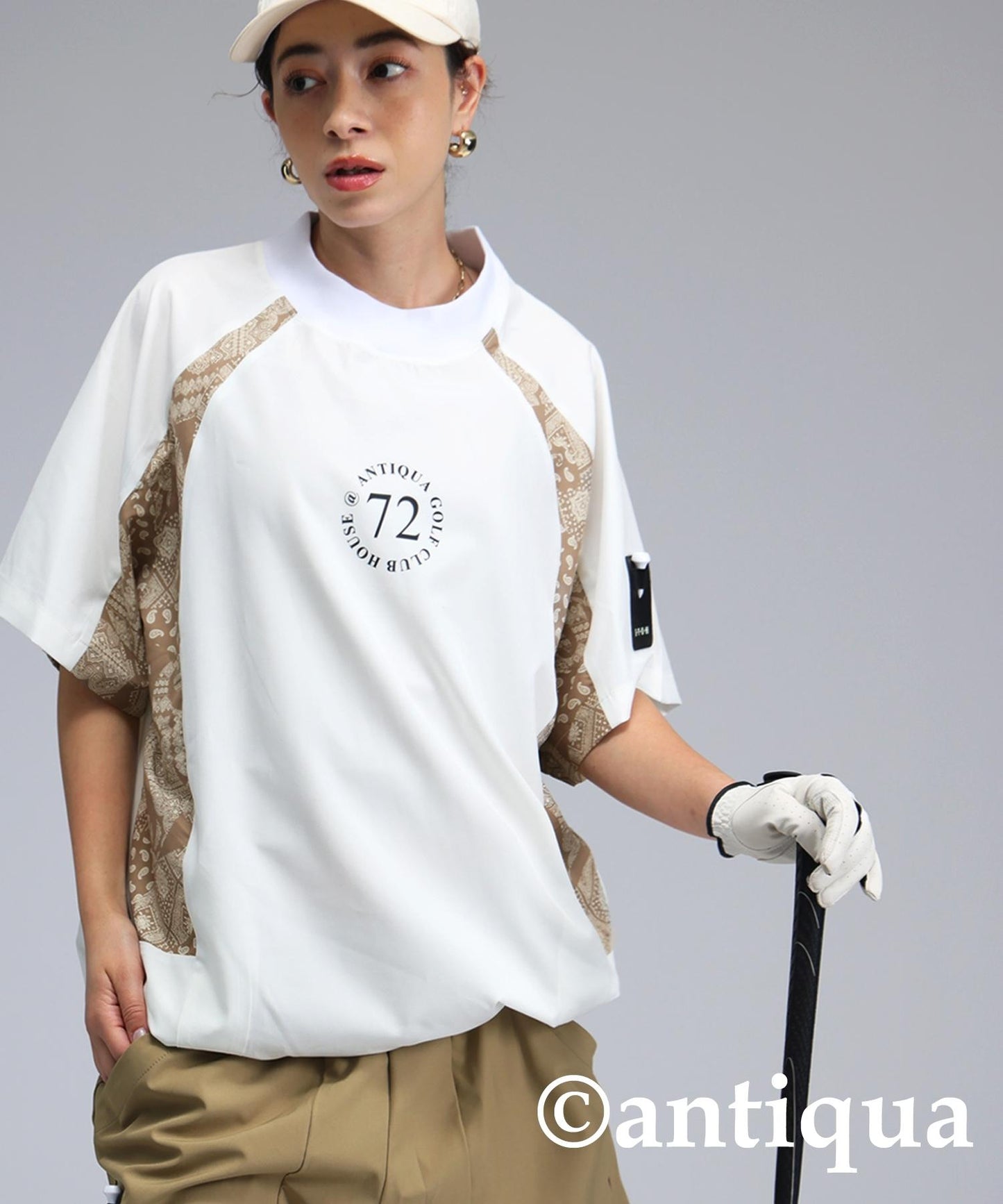 Ladies ANTIQUA GOLF × STCH Paisley Logo Tops