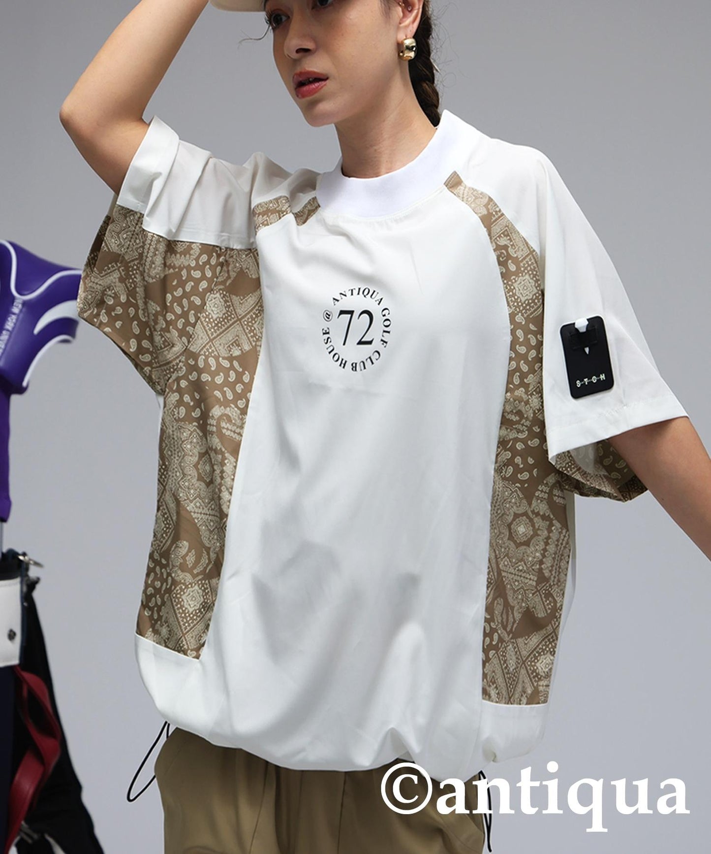 Ladies ANTIQUA GOLF × STCH Paisley Logo Tops