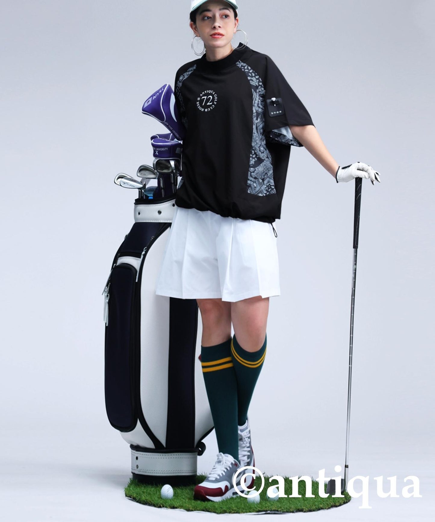 Ladies ANTIQUA GOLF × STCH Paisley Logo Tops