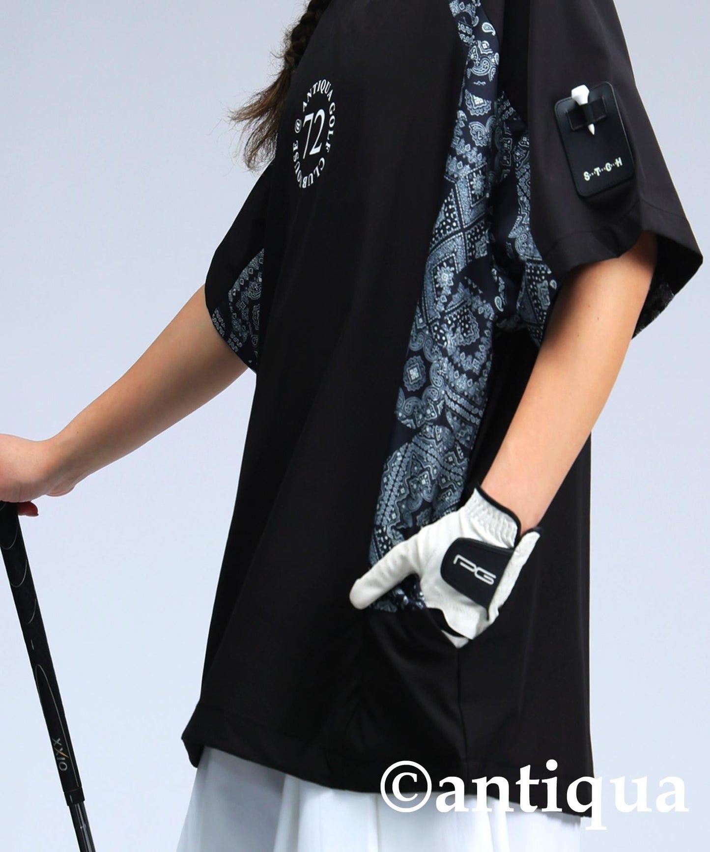 Ladies ANTIQUA GOLF × STCH Paisley Logo Tops