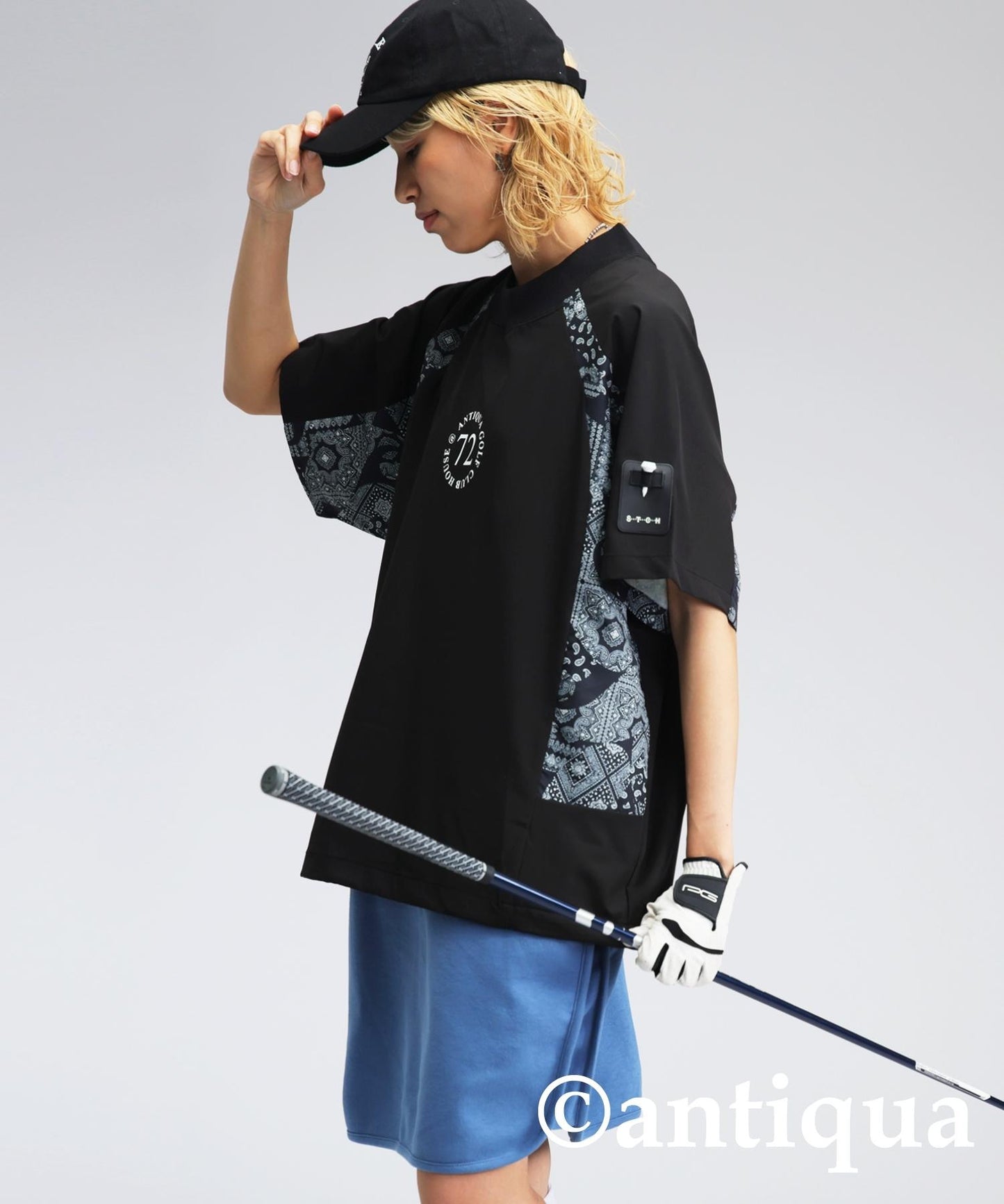 Ladies ANTIQUA GOLF × STCH Paisley Logo Tops