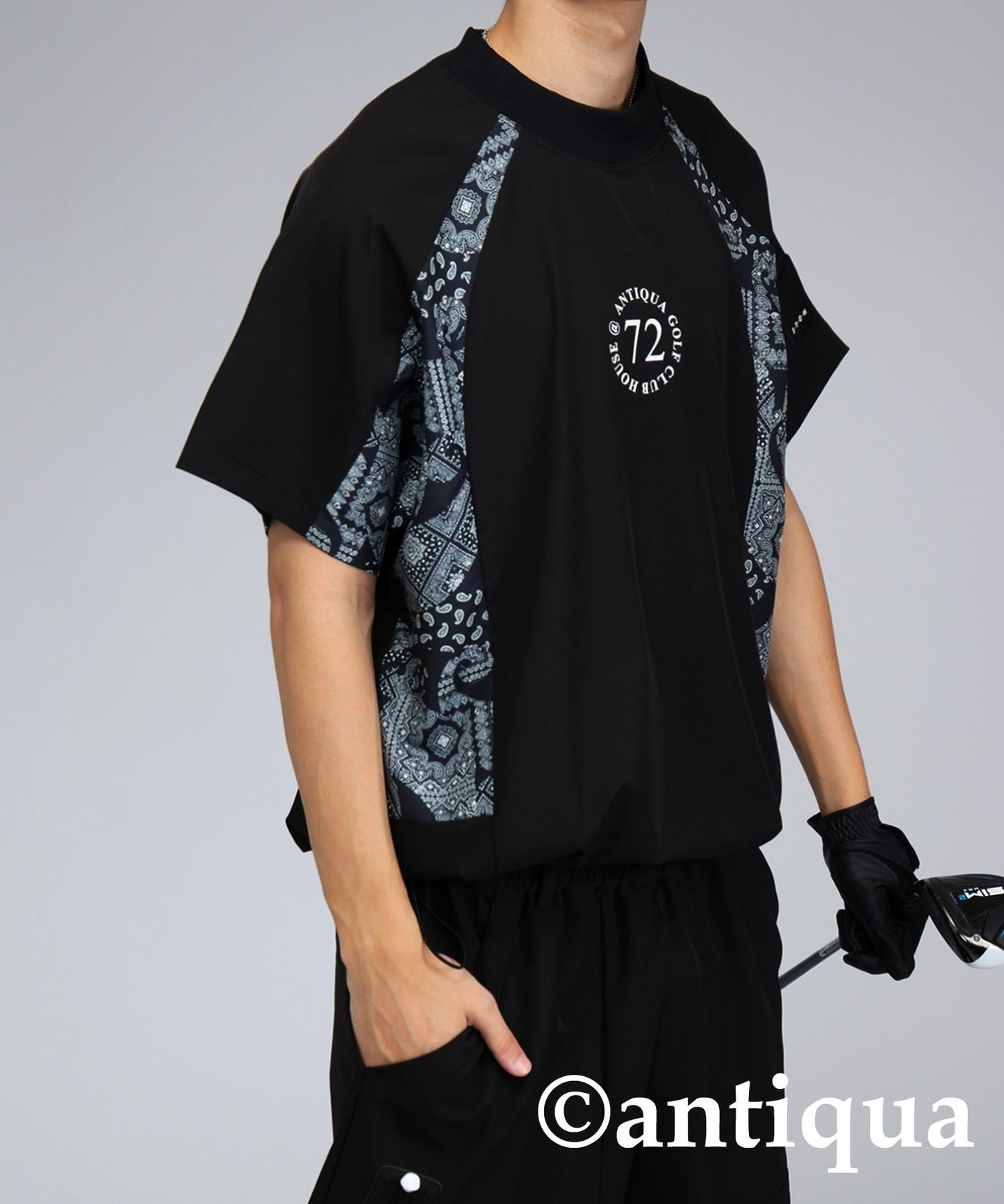 Men's ANTIQUA GOLF × STCH Paisley Logo Tops