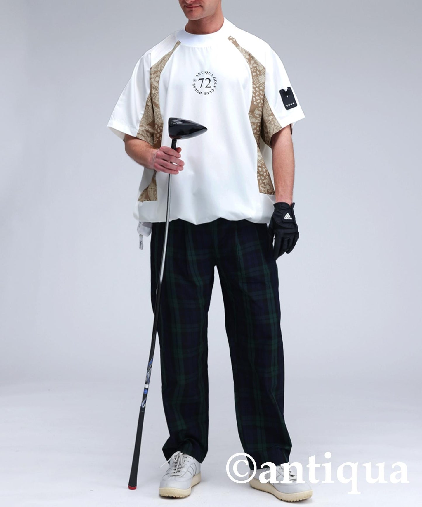 Men's ANTIQUA GOLF × STCH Paisley Logo Tops