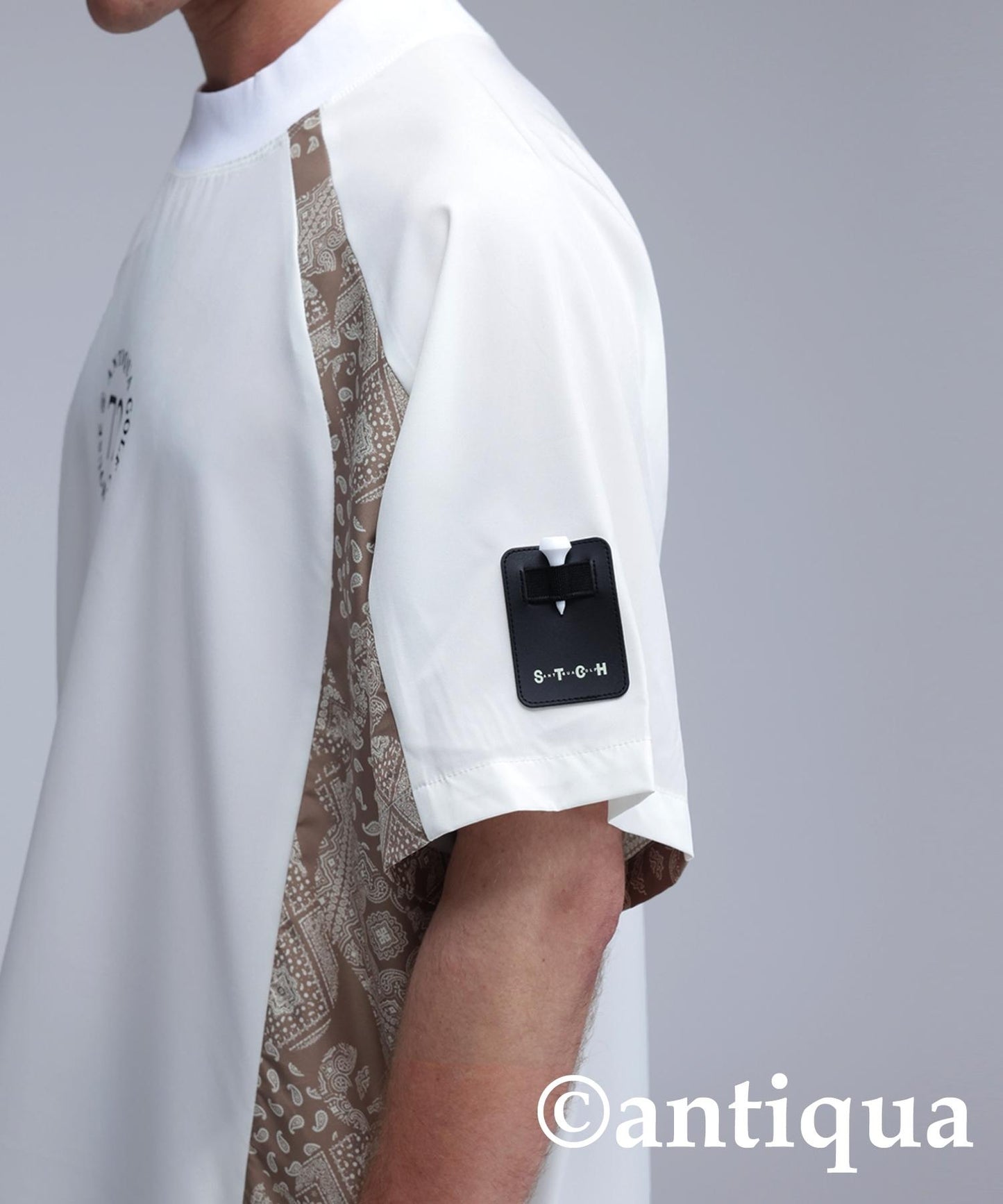 Men's ANTIQUA GOLF × STCH Paisley Logo Tops