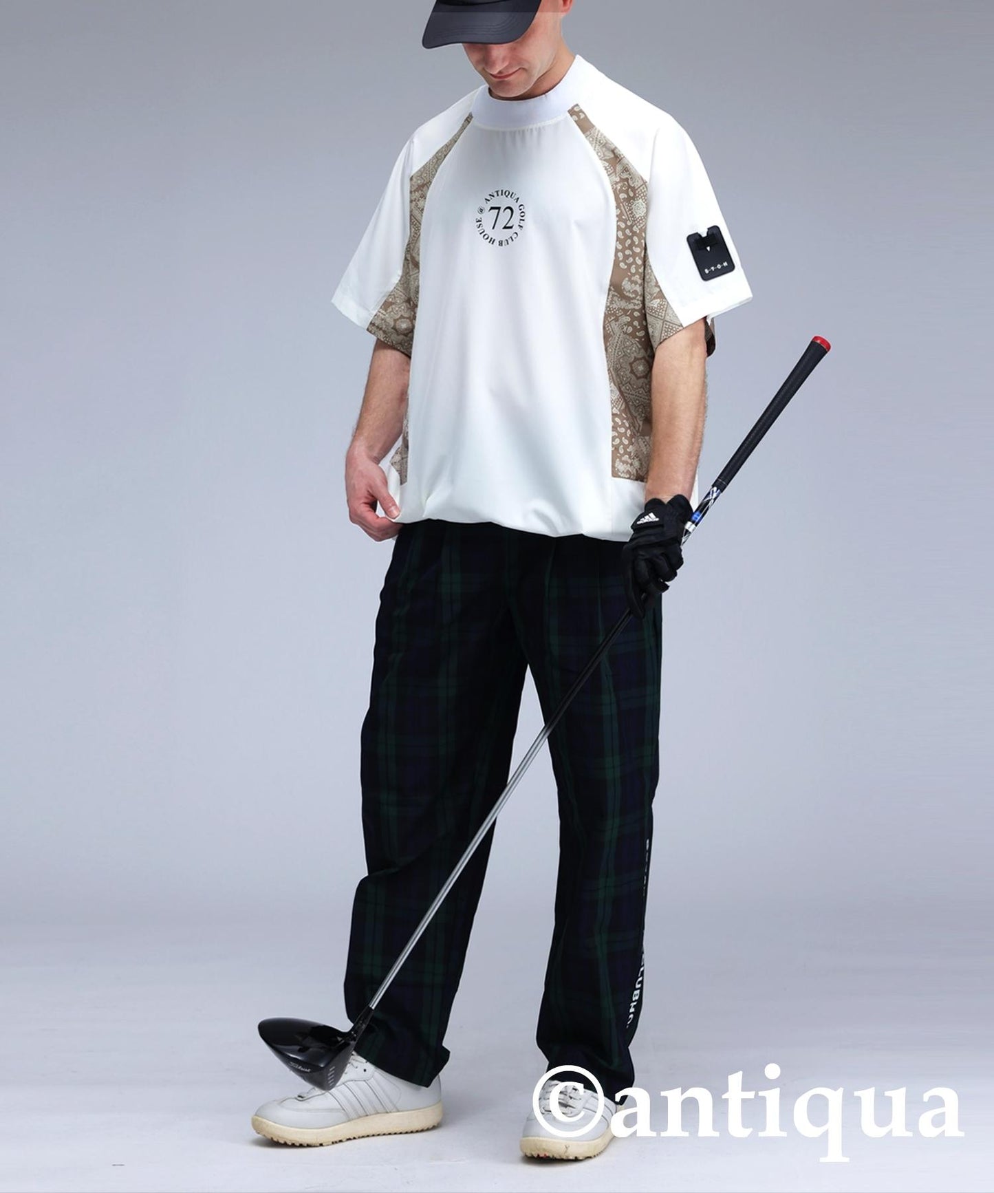 Men's ANTIQUA GOLF × STCH Paisley Logo Tops