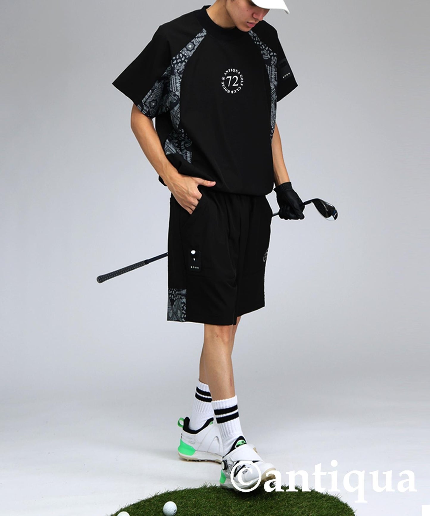 Men's ANTIQUA GOLF × STCH Paisley Logo Tops