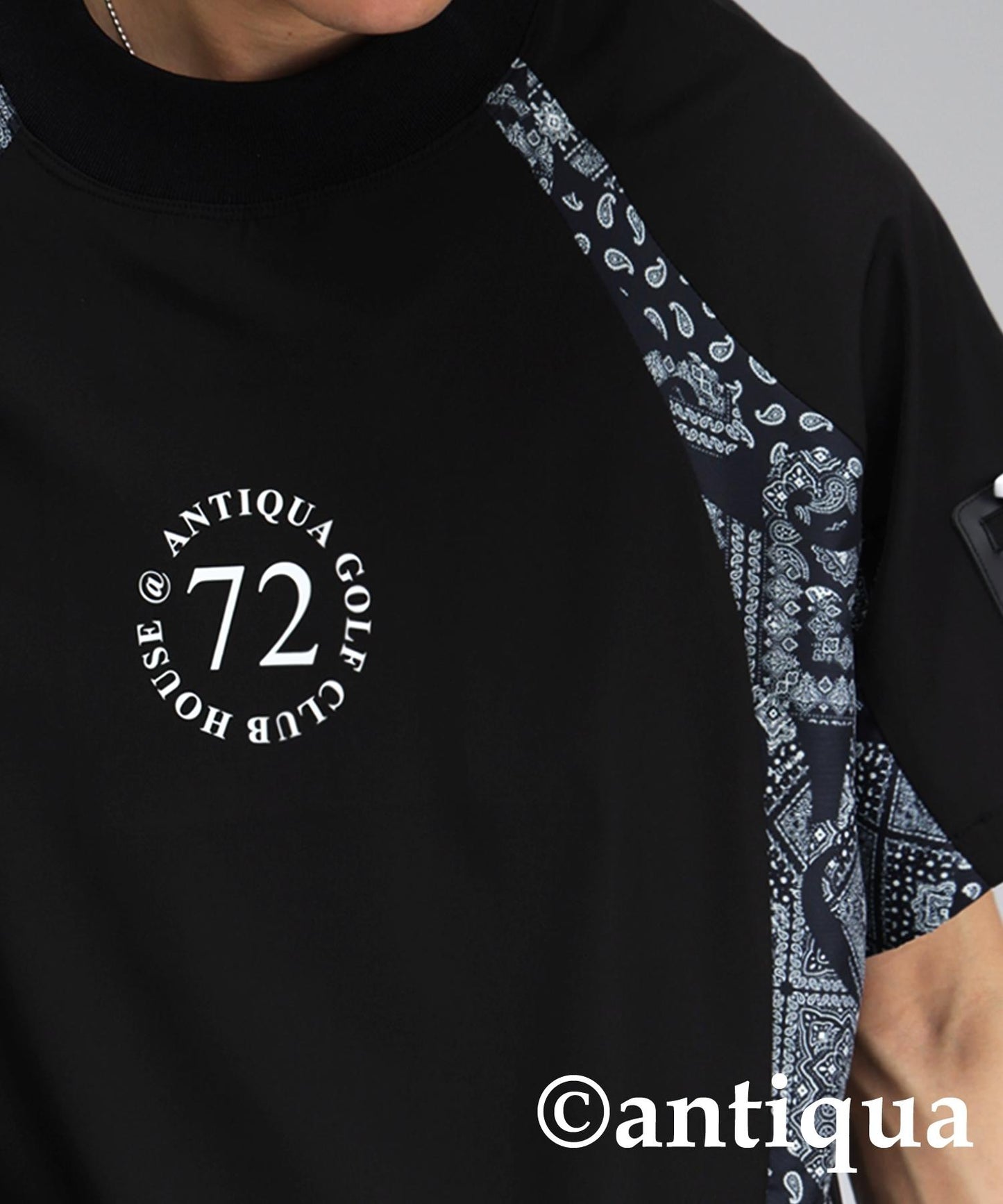 Men's ANTIQUA GOLF × STCH Paisley Logo Tops