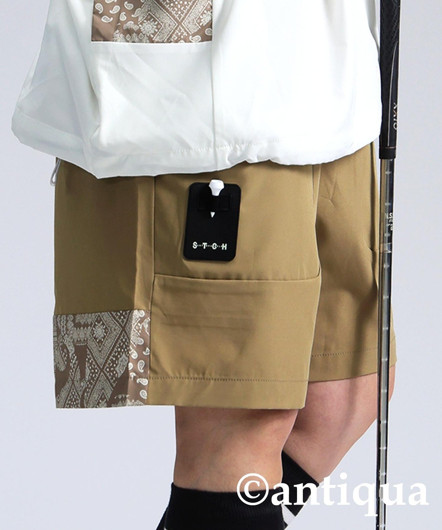 Ladies ANTIQUA GOLF × STCH Paisley Switching Shorts