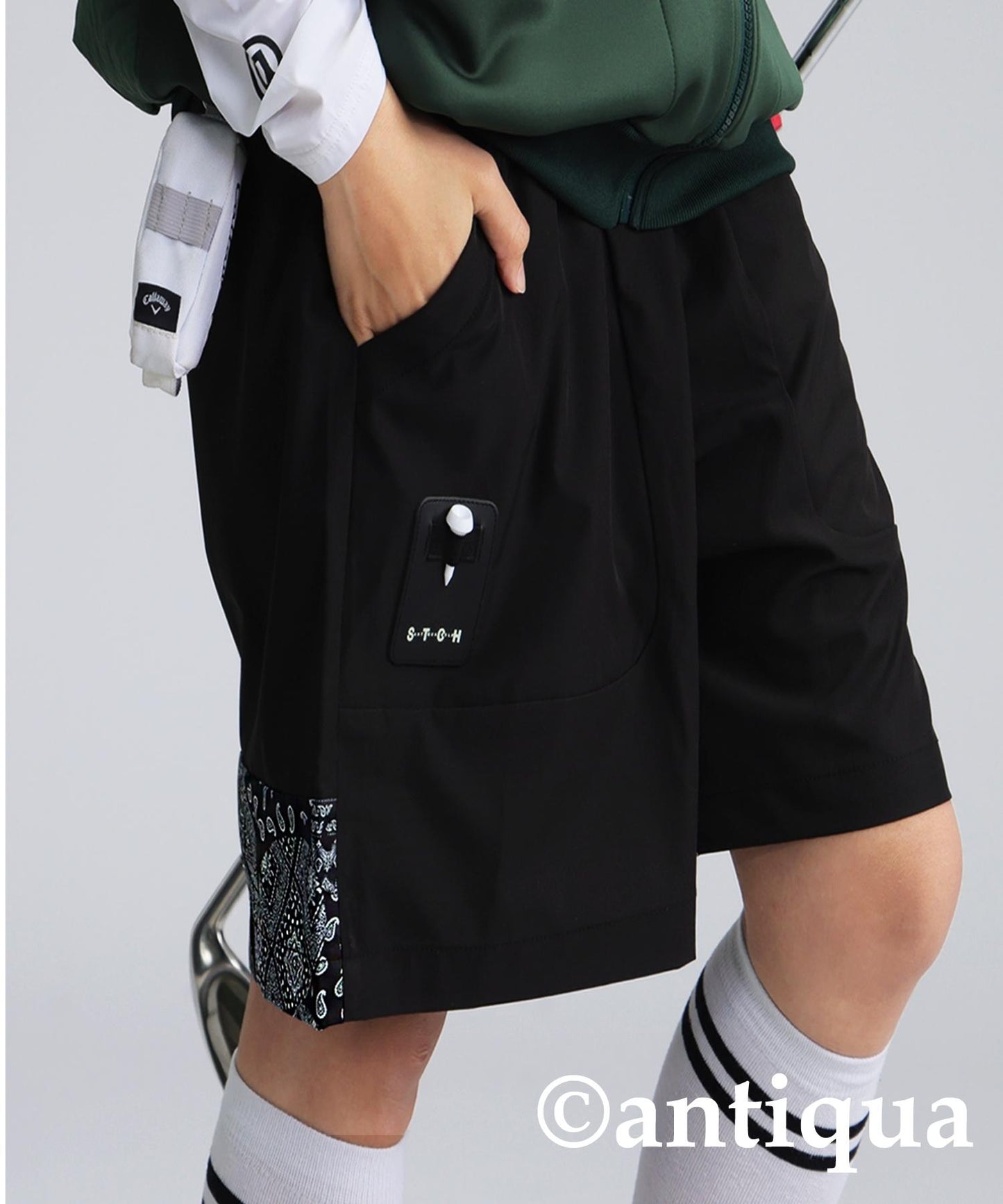 Ladies ANTIQUA GOLF × STCH Paisley Switching Shorts