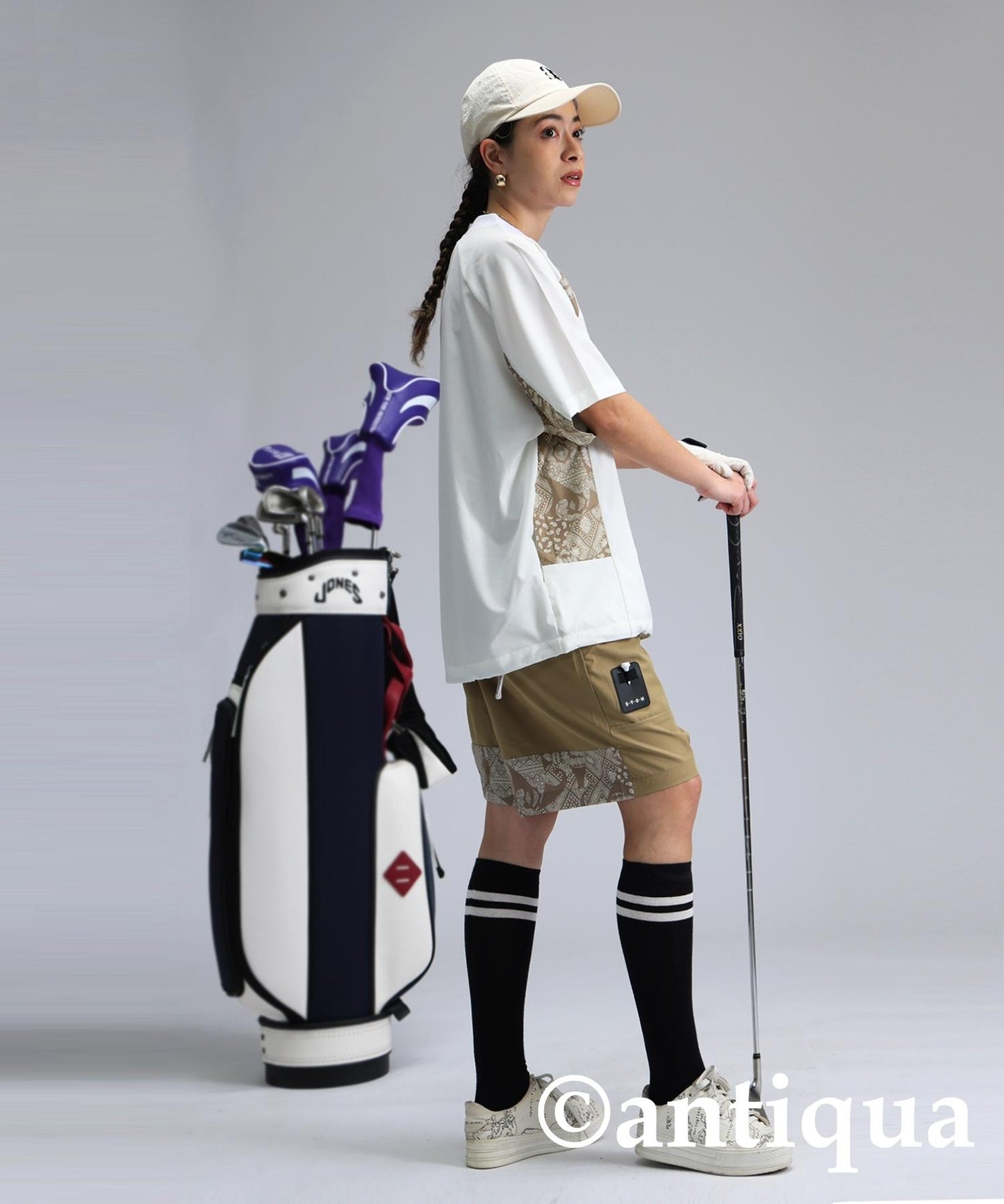 Ladies ANTIQUA GOLF × STCH Paisley Switching Shorts