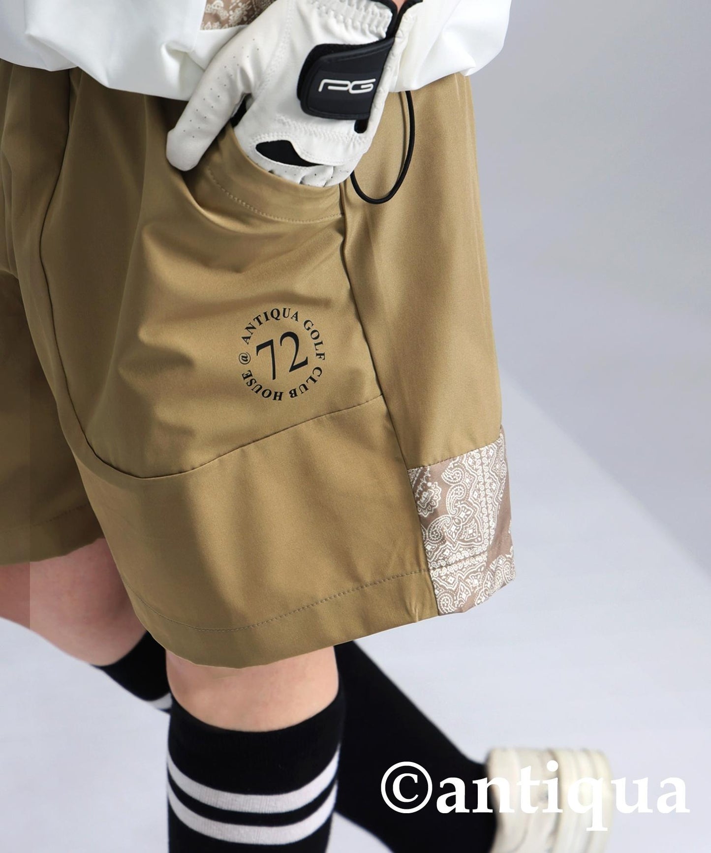 Ladies ANTIQUA GOLF × STCH Paisley Switching Shorts