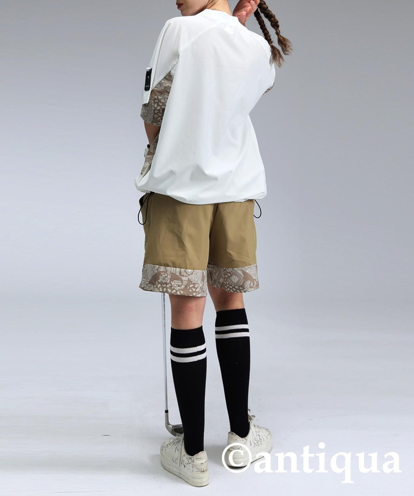 Ladies ANTIQUA GOLF × STCH Paisley Switching Shorts