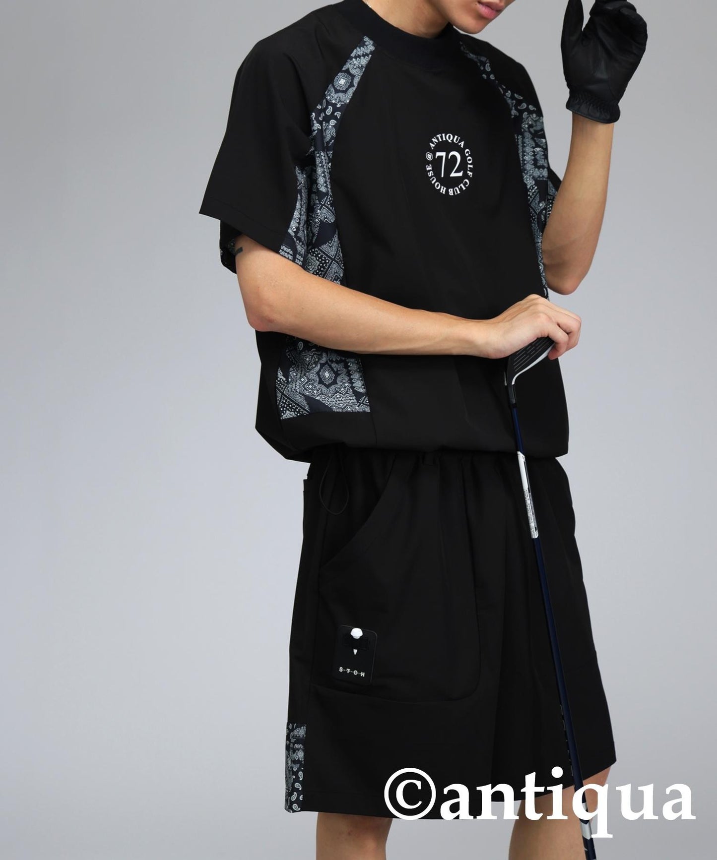 Men's ANTIQUA GOLF × STCH Paisley Switching Shorts