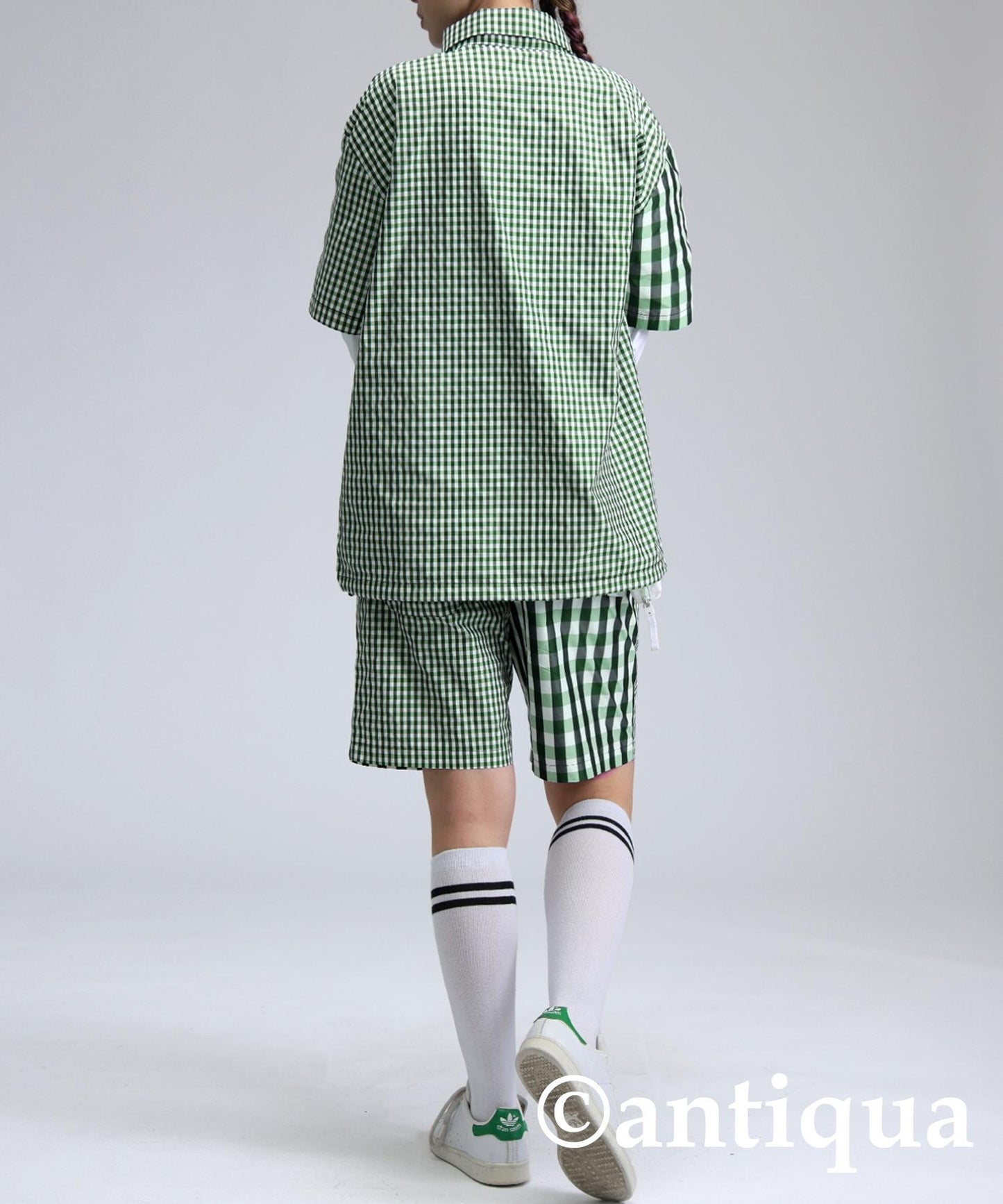Ladies ANTIQUA GOLF × STCH Mixed Check Shirt
