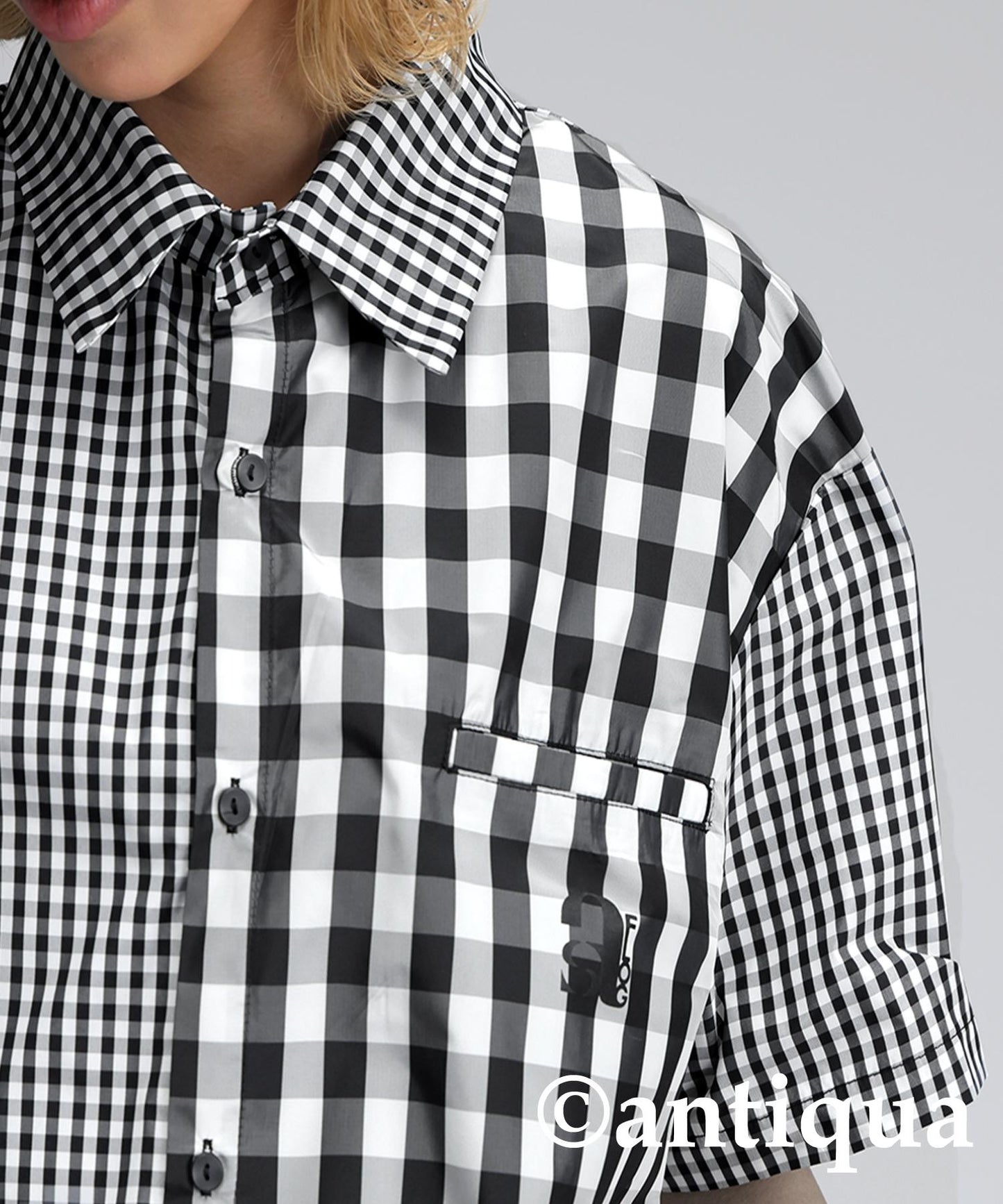 Ladies ANTIQUA GOLF × STCH Mixed Check Shirt