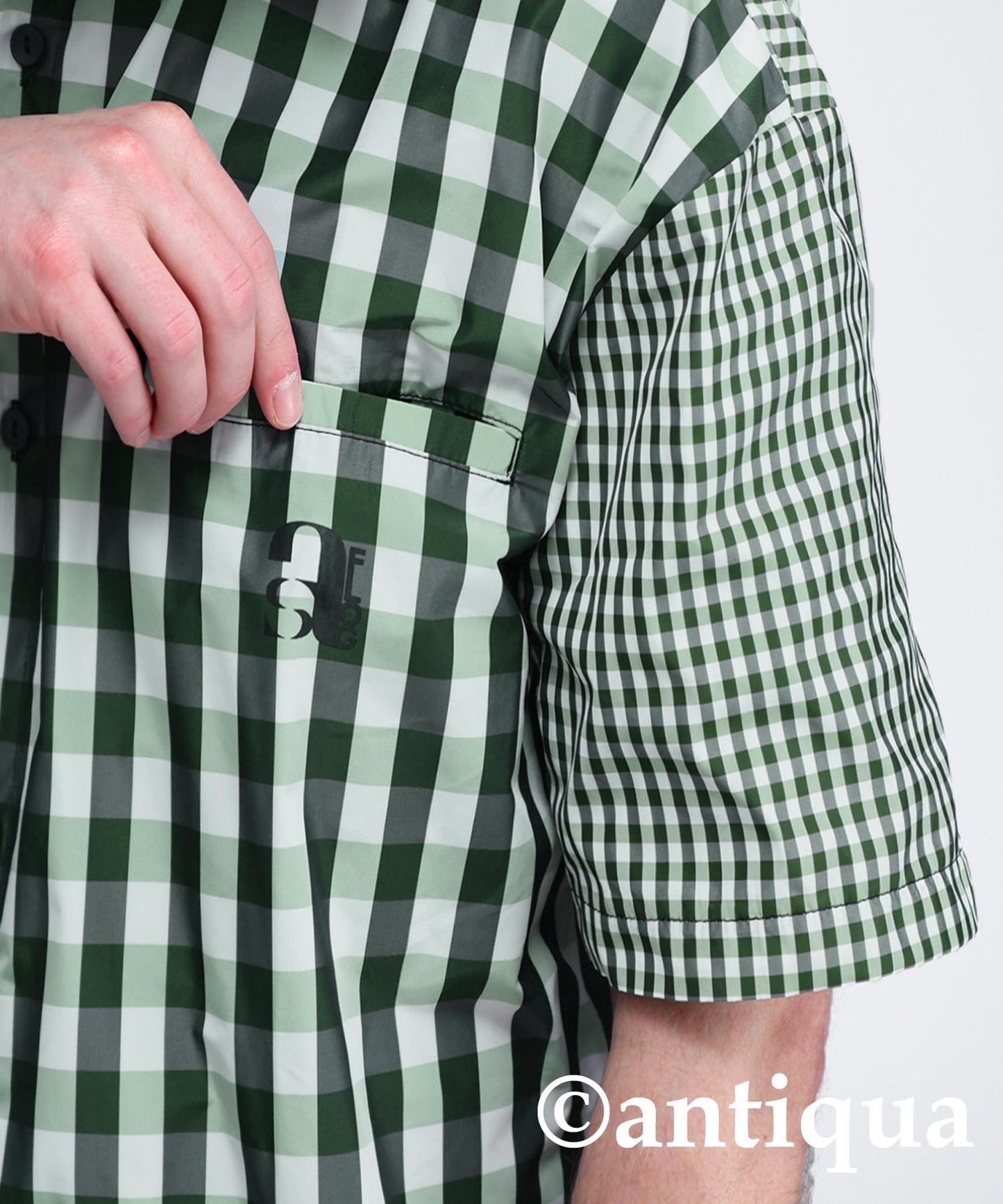 Men's ANTIQUA GOLF × STCH Mixed Check Shirt