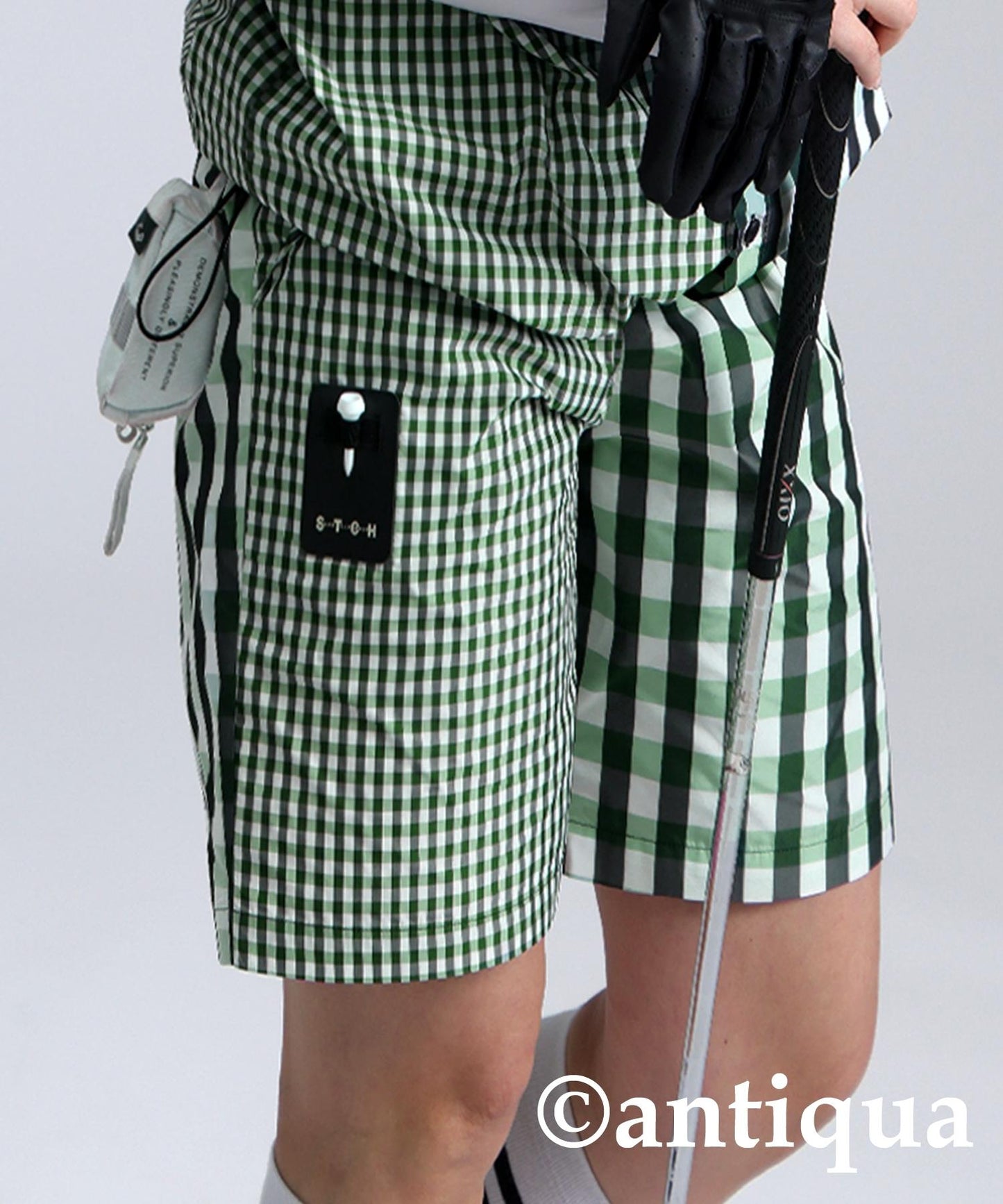 Ladies ANTIQUA GOLF × STCH Check Shorts