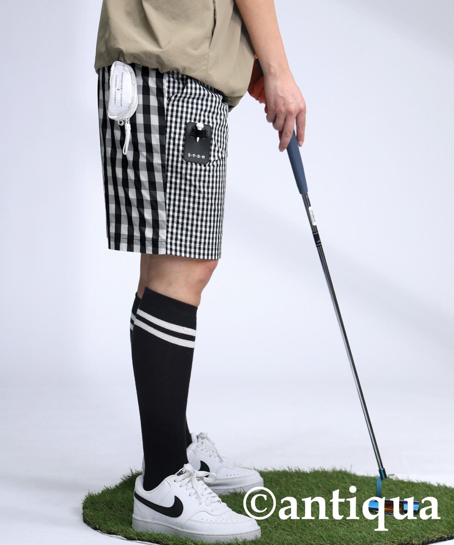 Ladies ANTIQUA GOLF × STCH Check Shorts