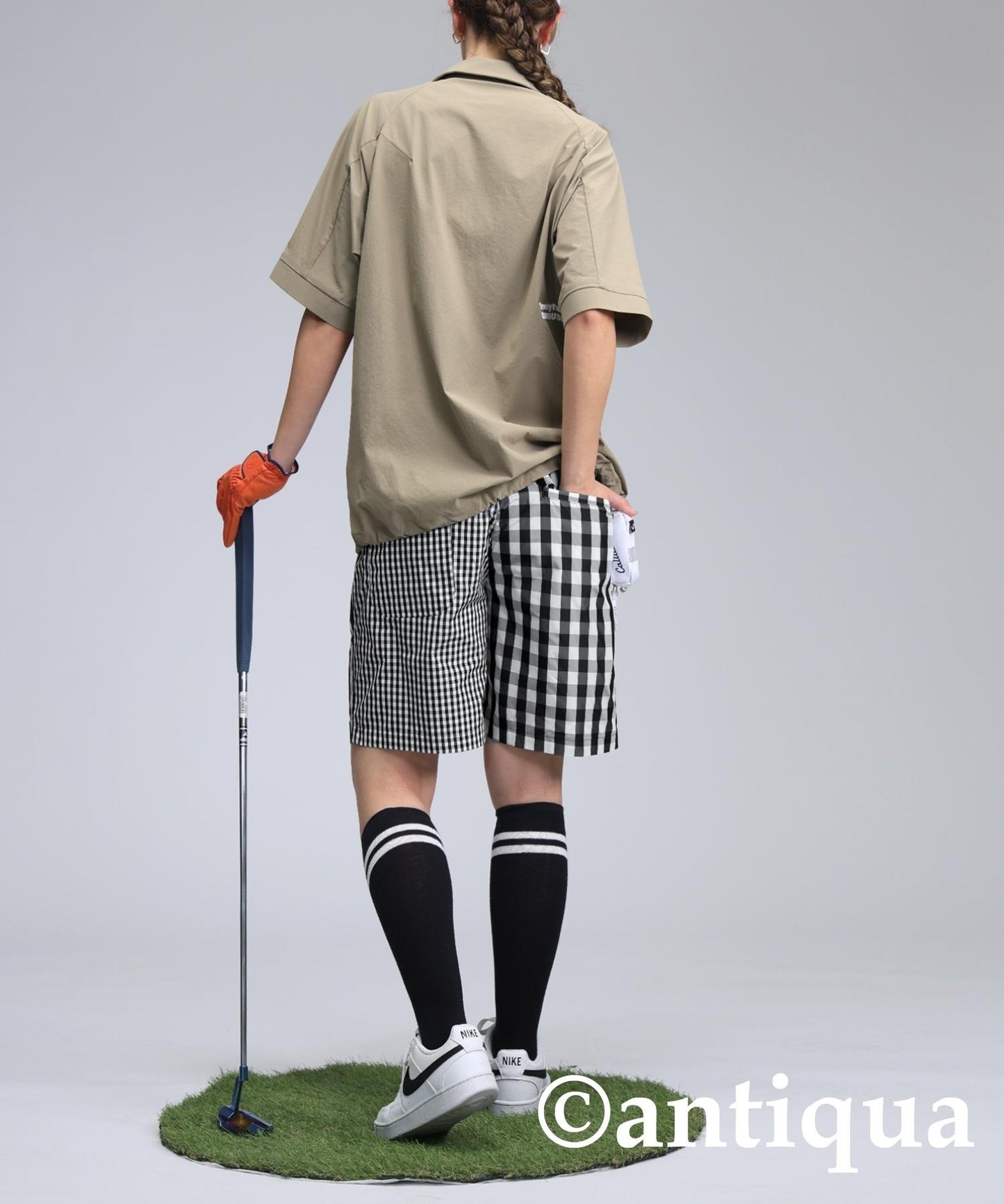 Ladies ANTIQUA GOLF × STCH Check Shorts