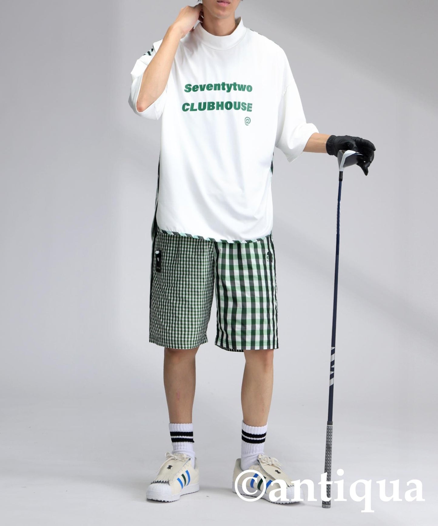 Men's ANTIQUA GOLF × STCH Check Shorts