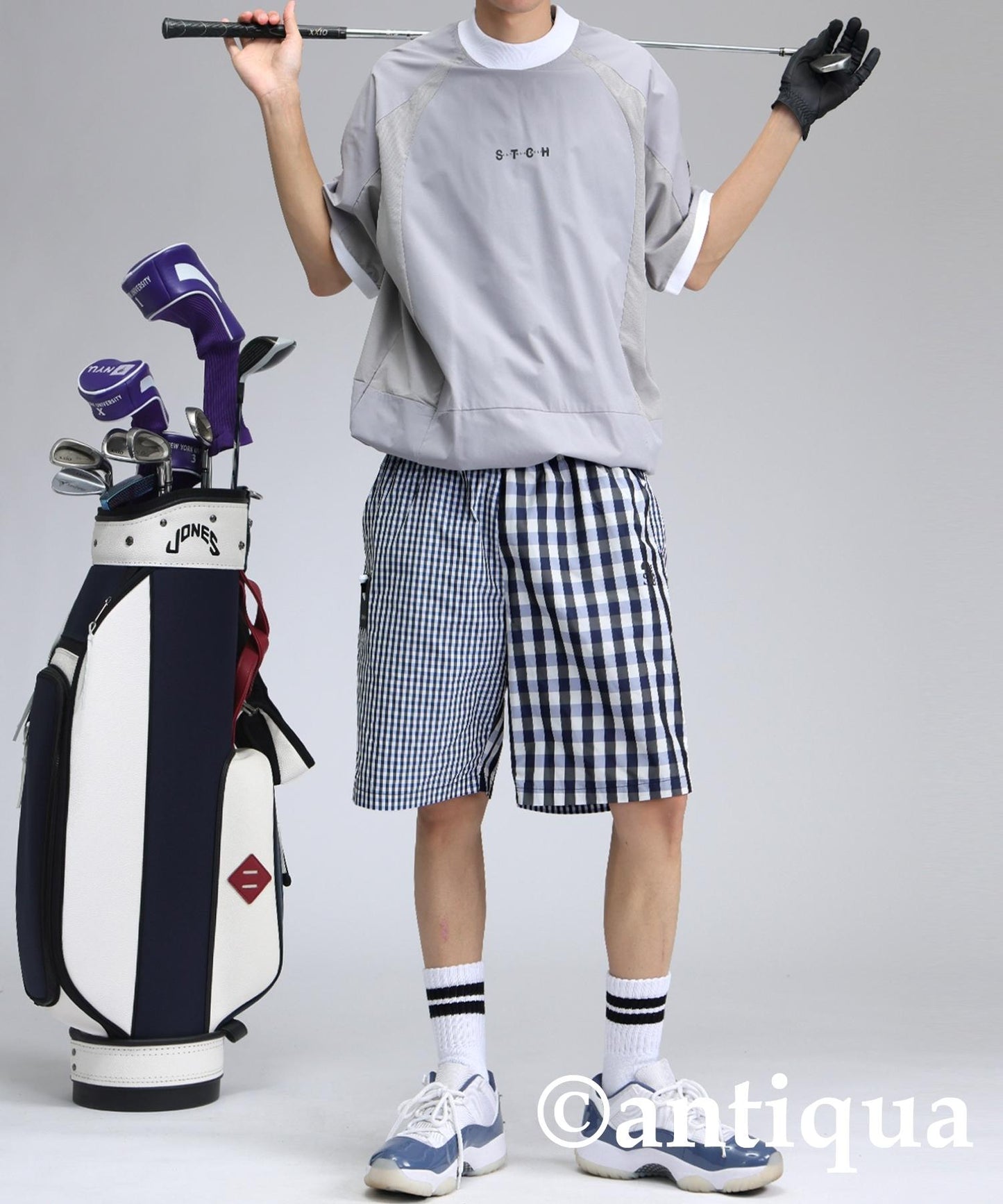 Men's ANTIQUA GOLF × STCH Check Shorts