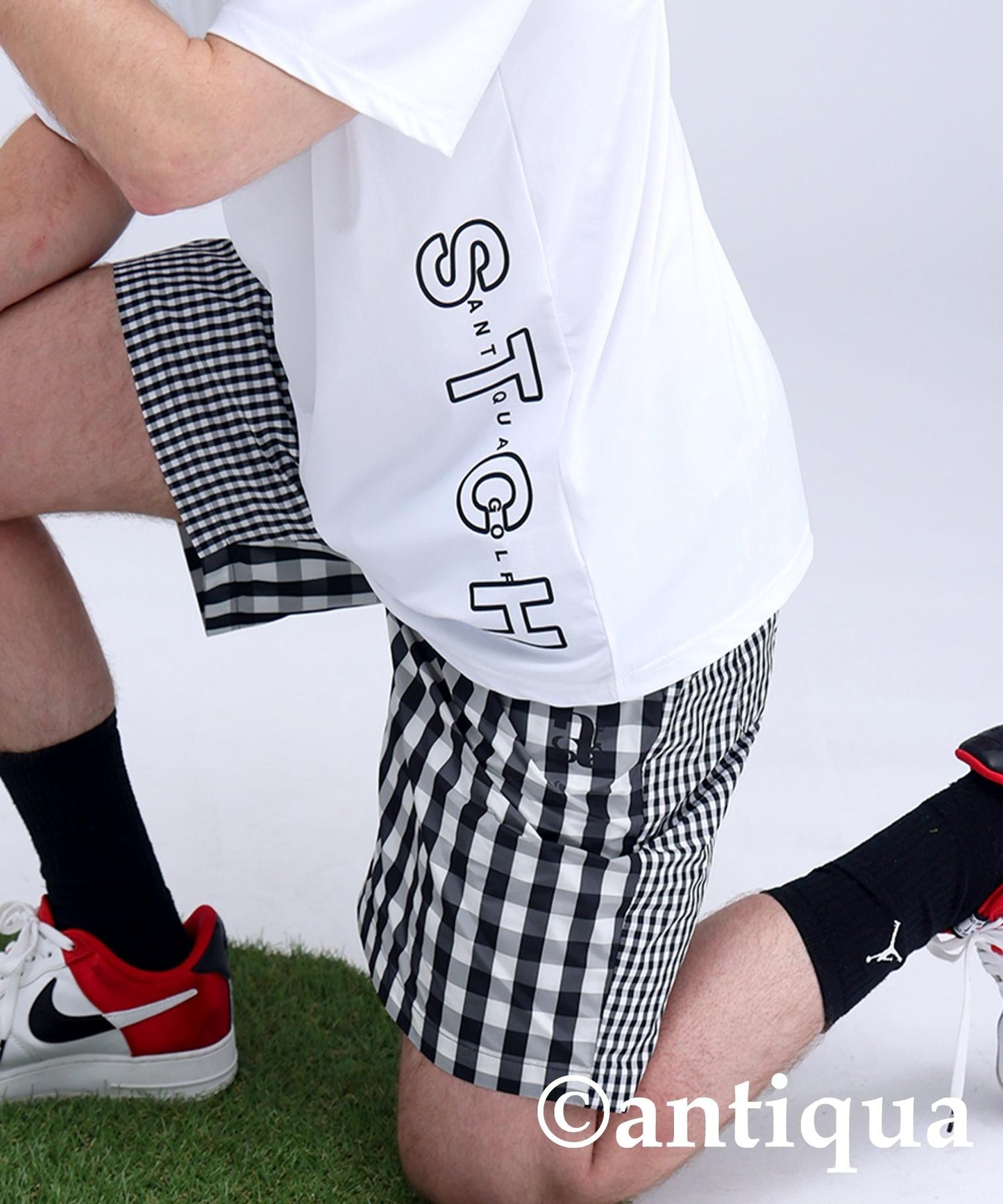 Men's ANTIQUA GOLF × STCH Check Shorts
