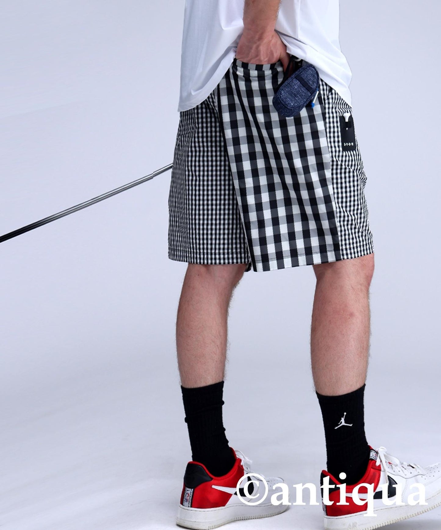 Men's ANTIQUA GOLF × STCH Check Shorts
