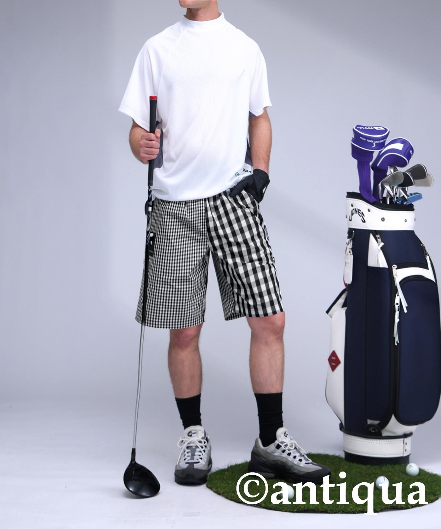 Men's ANTIQUA GOLF × STCH Check Shorts