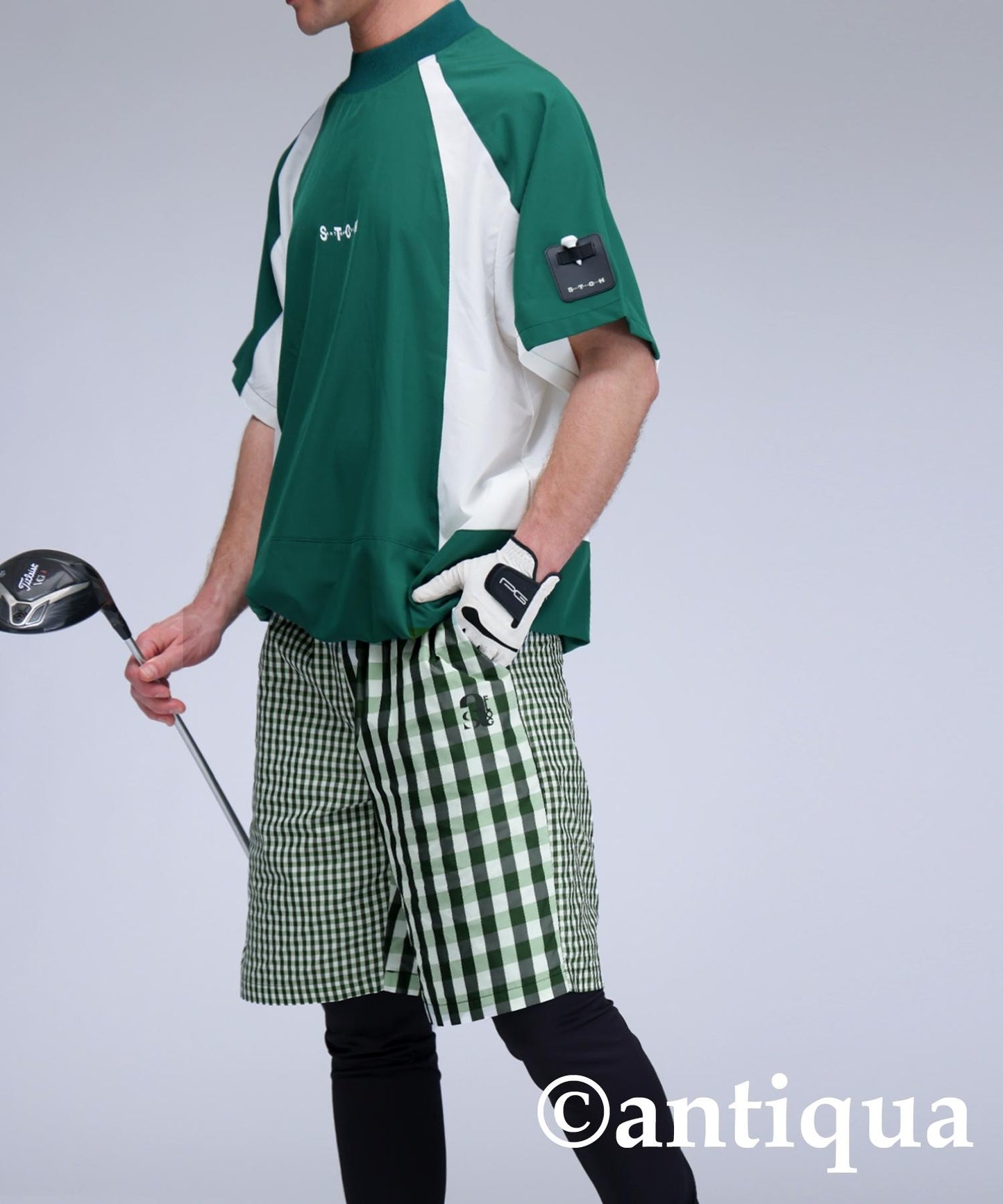 Men's ANTIQUA GOLF × STCH Check Shorts
