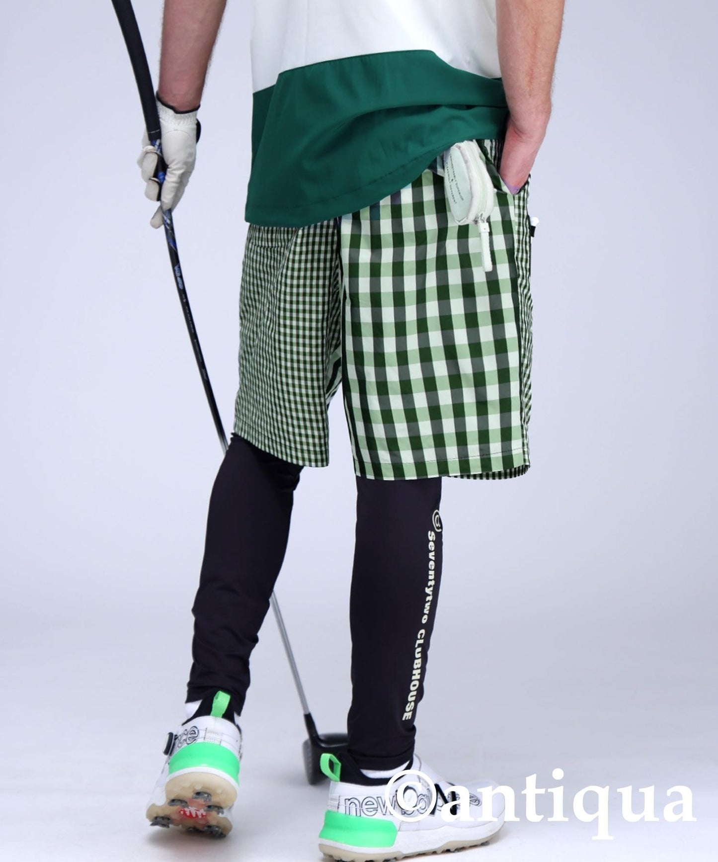 Men's ANTIQUA GOLF × STCH Check Shorts