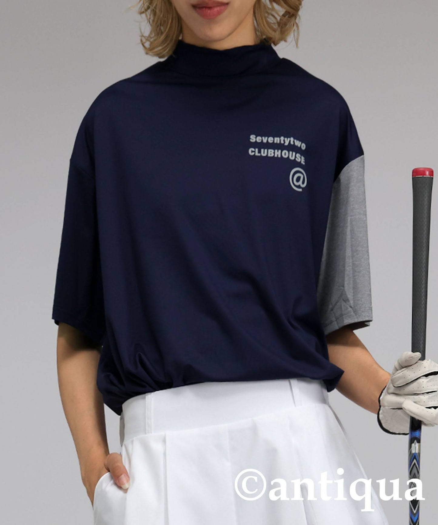 Ladies ANTIQUA GOLF × STCH Color Scheme Mock Neck Top