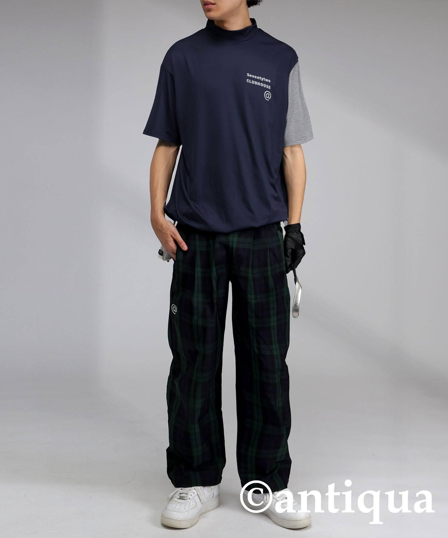 Men's ANTIQUA GOLF × STCH Color Scheme Mock Neck Top