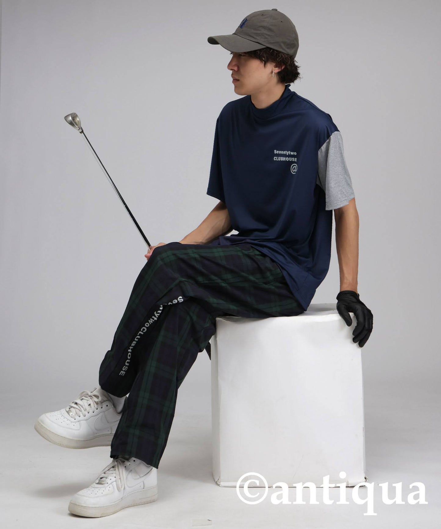Men's ANTIQUA GOLF × STCH Color Scheme Mock Neck Top