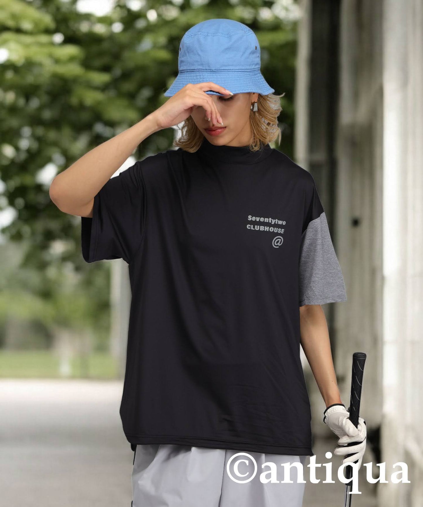 Ladies ANTIQUA GOLF × STCH Color Scheme Mock Neck Top