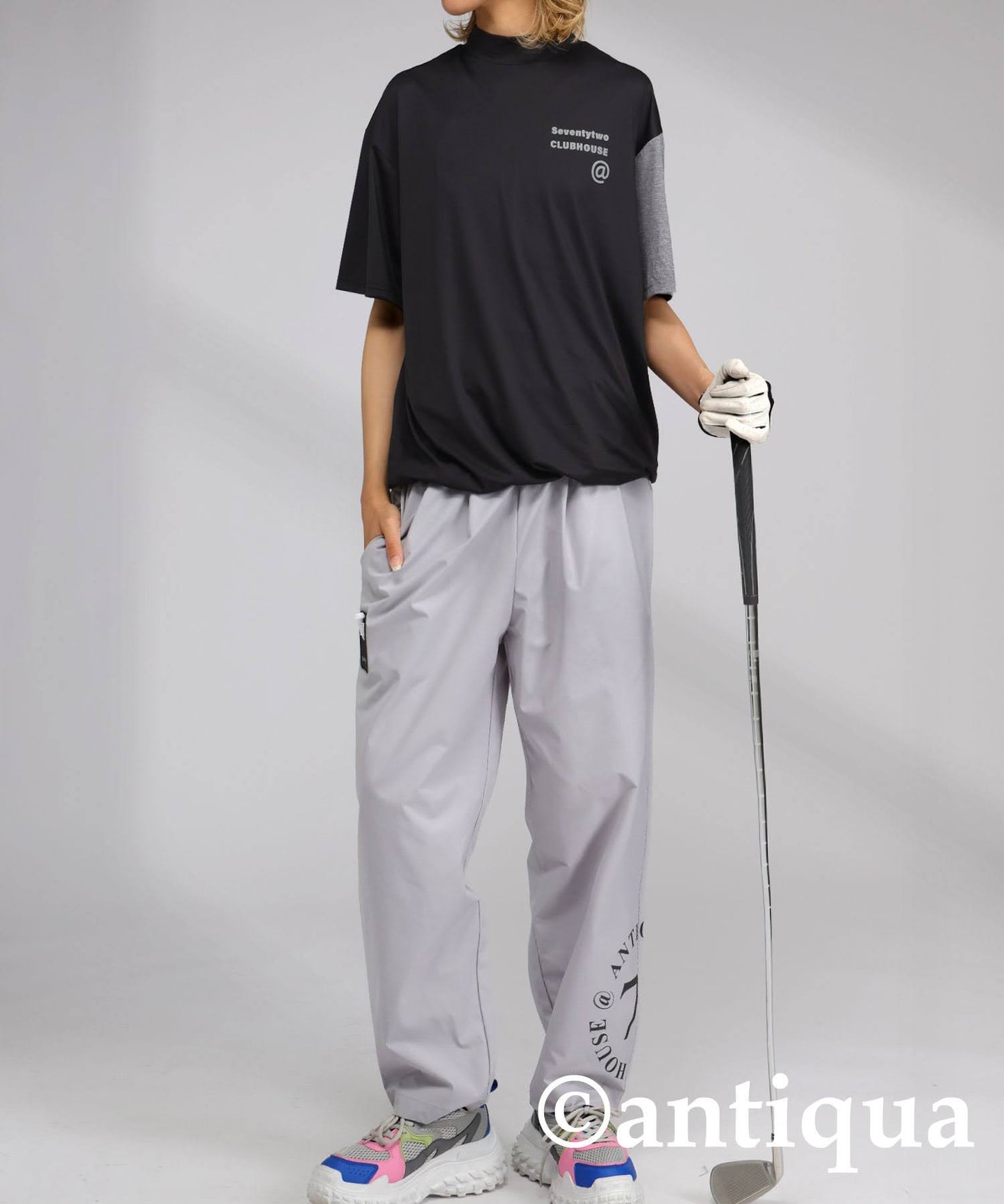 Ladies ANTIQUA GOLF × STCH Color Scheme Mock Neck Top