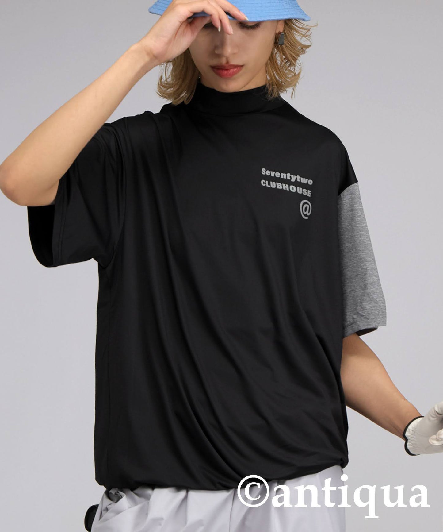 Ladies ANTIQUA GOLF × STCH Color Scheme Mock Neck Top