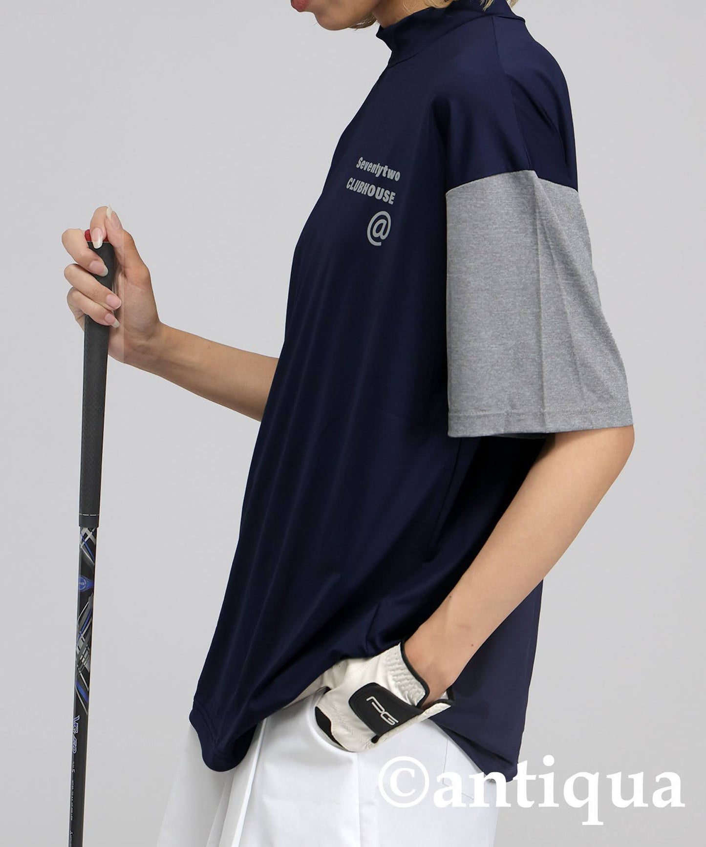 Ladies ANTIQUA GOLF × STCH Color Scheme Mock Neck Top