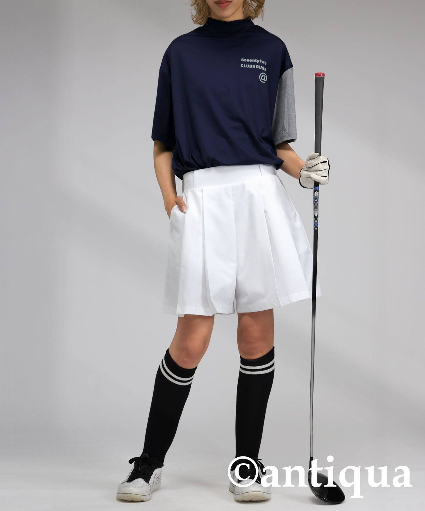 Ladies ANTIQUA GOLF × STCH Color Scheme Mock Neck Top