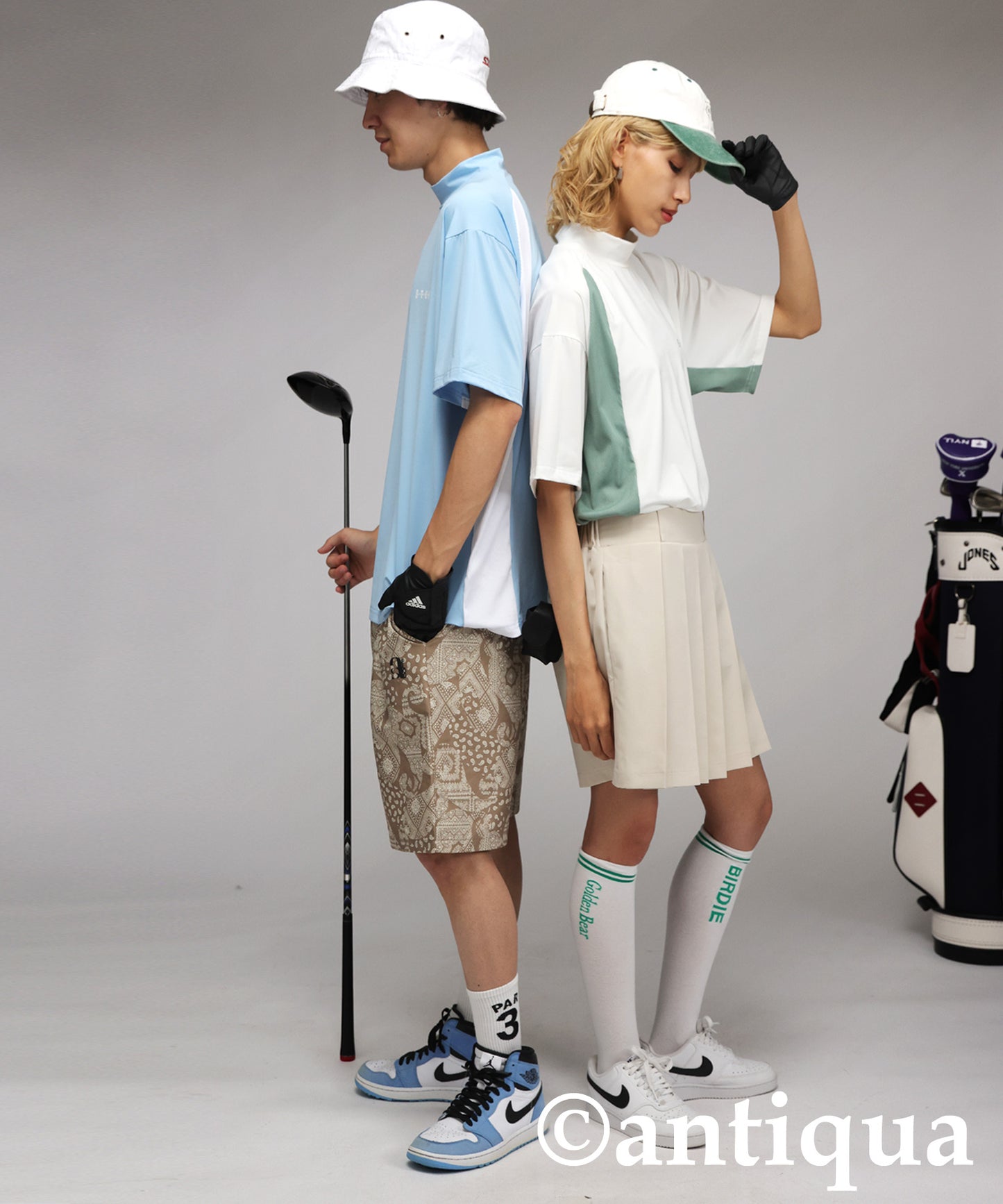 Men's ANTIQUA GOLF × STCH Asymmetric Logo Top