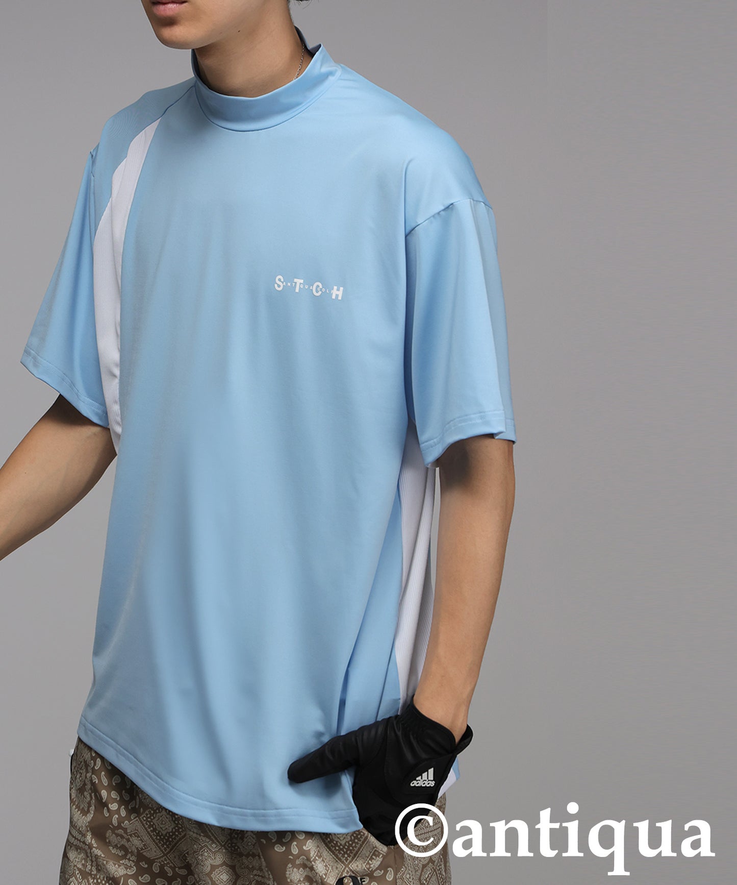 Men's ANTIQUA GOLF × STCH Asymmetric Logo Top