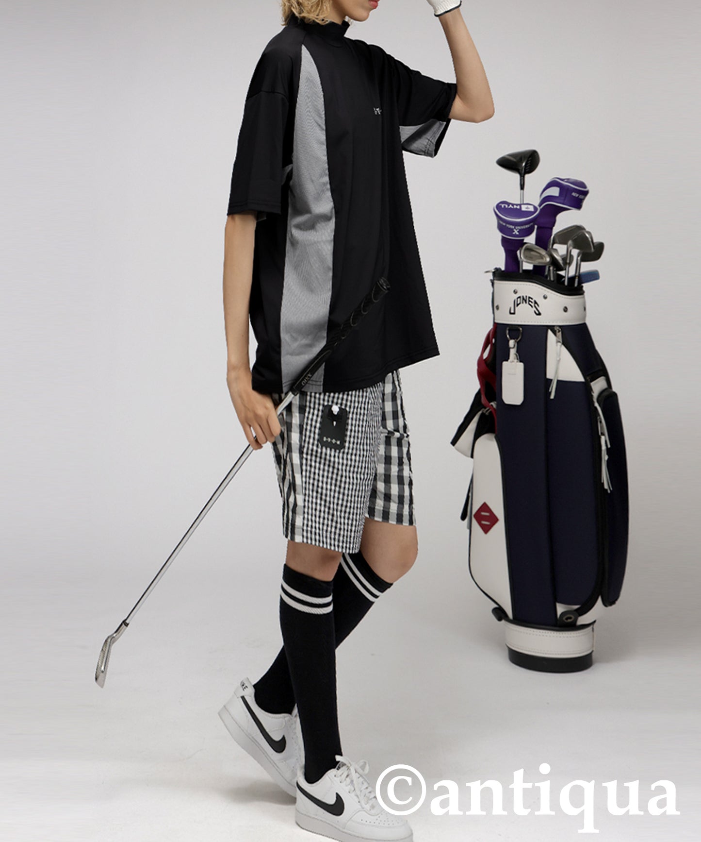 Ladies ANTIQUA GOLF × STCH Asymmetric Logo Top
