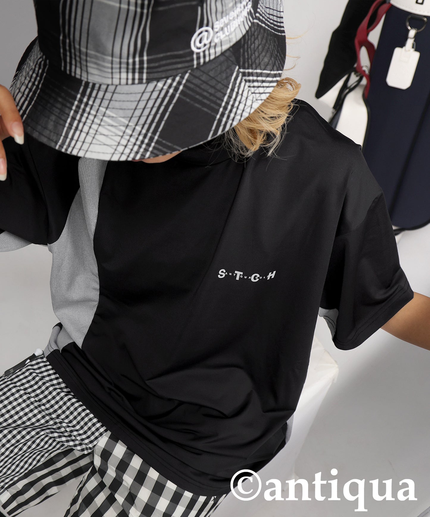 Ladies ANTIQUA GOLF × STCH Asymmetric Logo Top